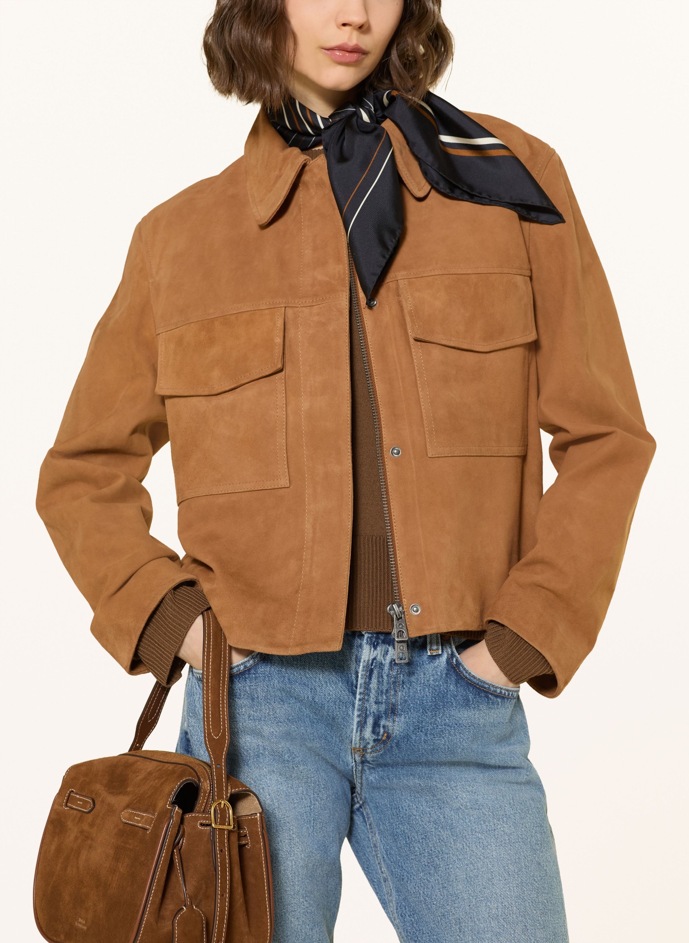 IQ STUDIO Lederjacke: COGNAC