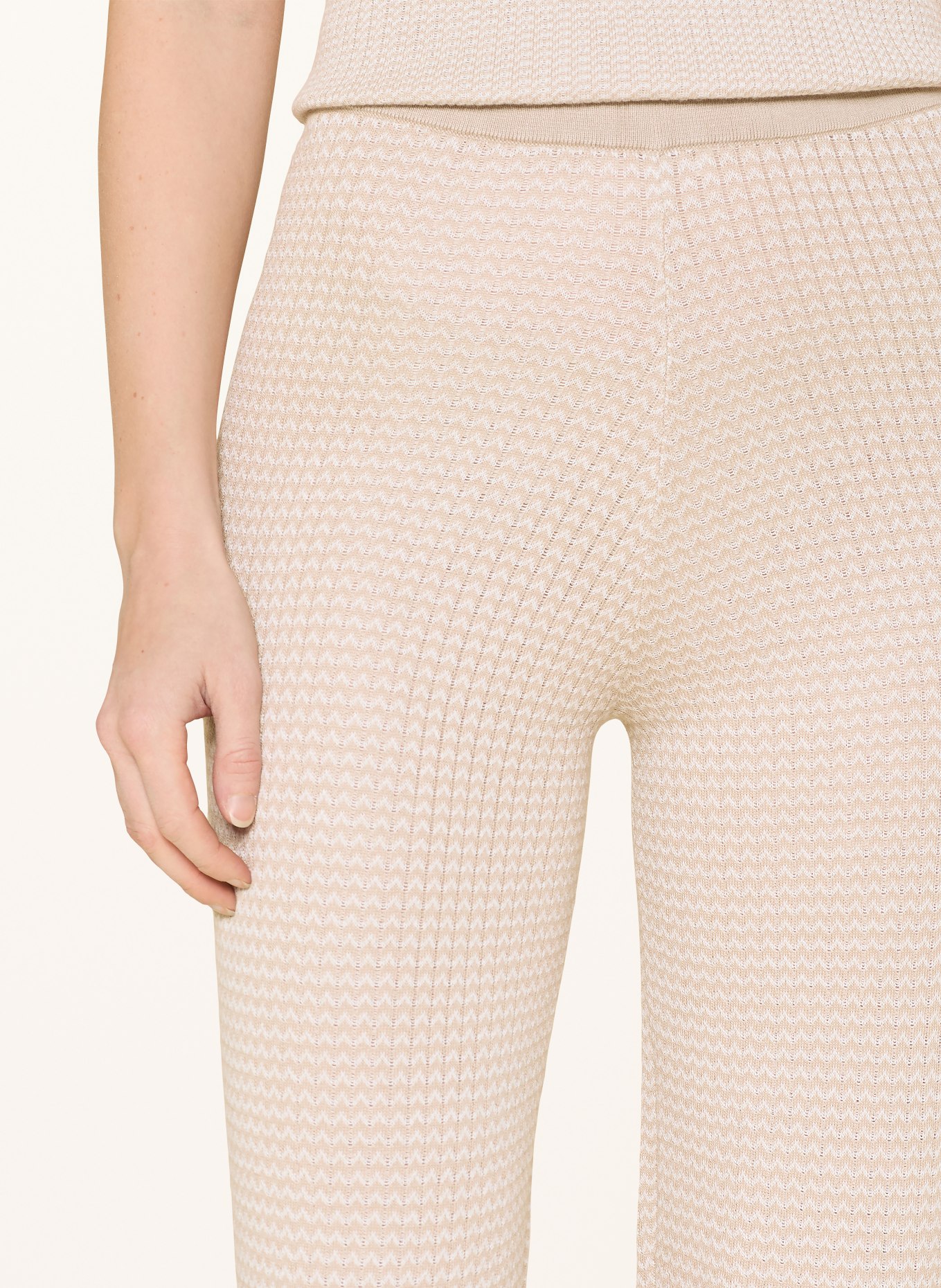 SELECTED Femme Strickhose: BEIGE / ECRU