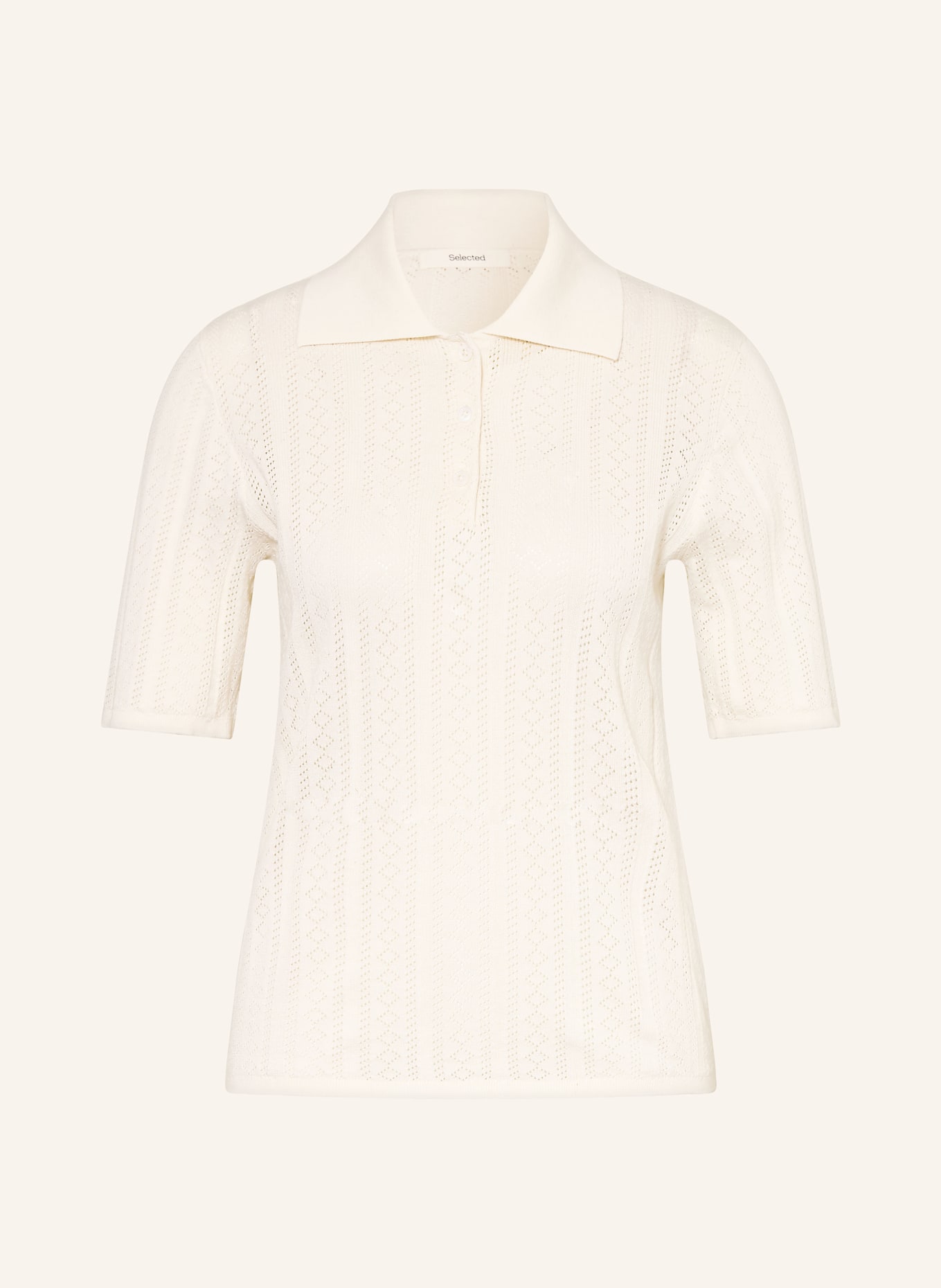 SELECTED Femme knitted polo shirt: CREAM