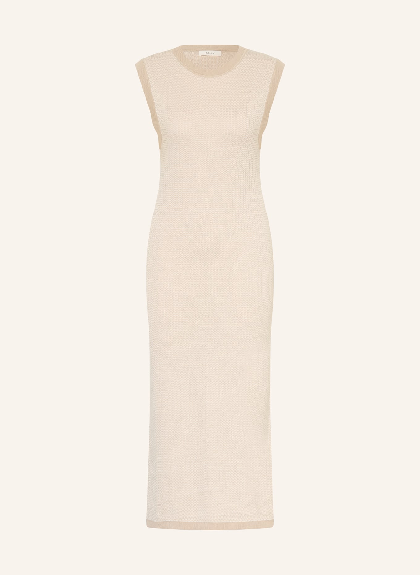 SELECTED Femme pletené šaty: BÉŽOVÁ / REŽNÁ