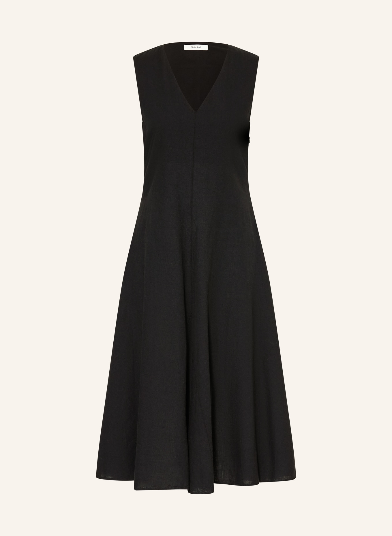 SELECTED Femme Robe en lin: NOIR