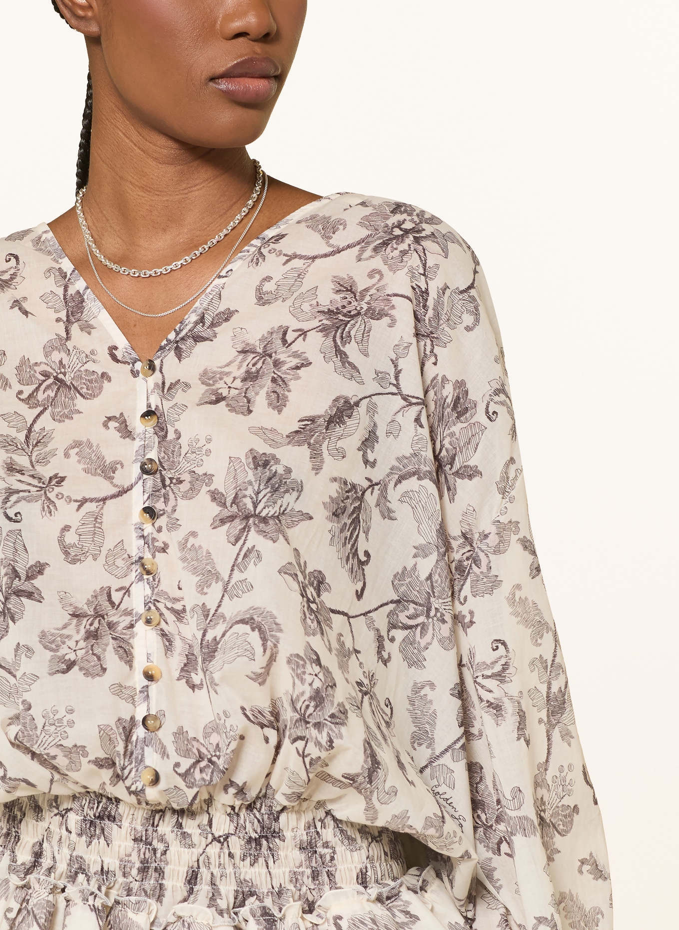 GOLDEN GOOSE Kleid JOURNEY: CREME / SCHWARZ