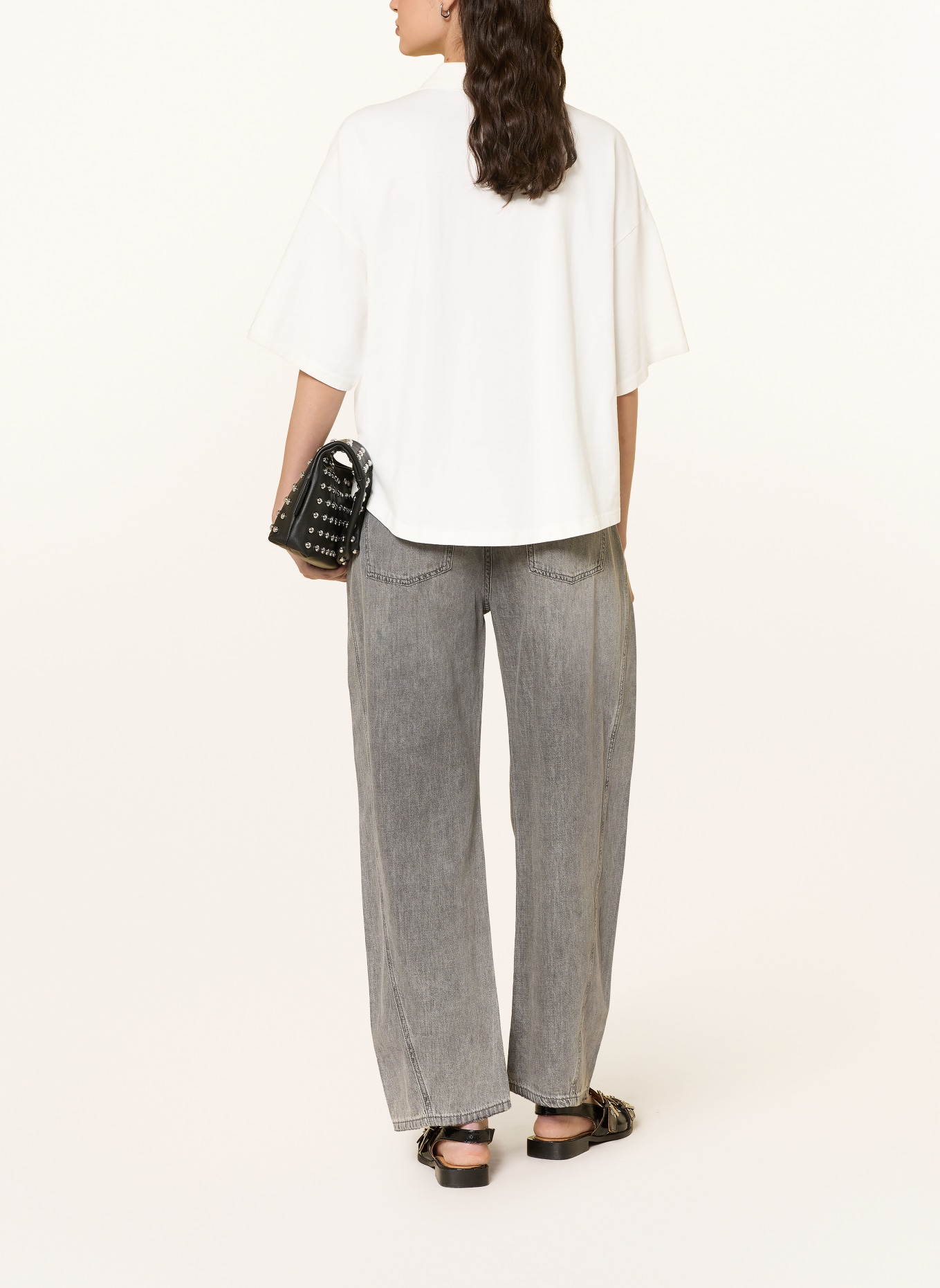 ELIAS RUMELIS Jerseyové polo tričko LORELISA s flitry: BÍLÁ