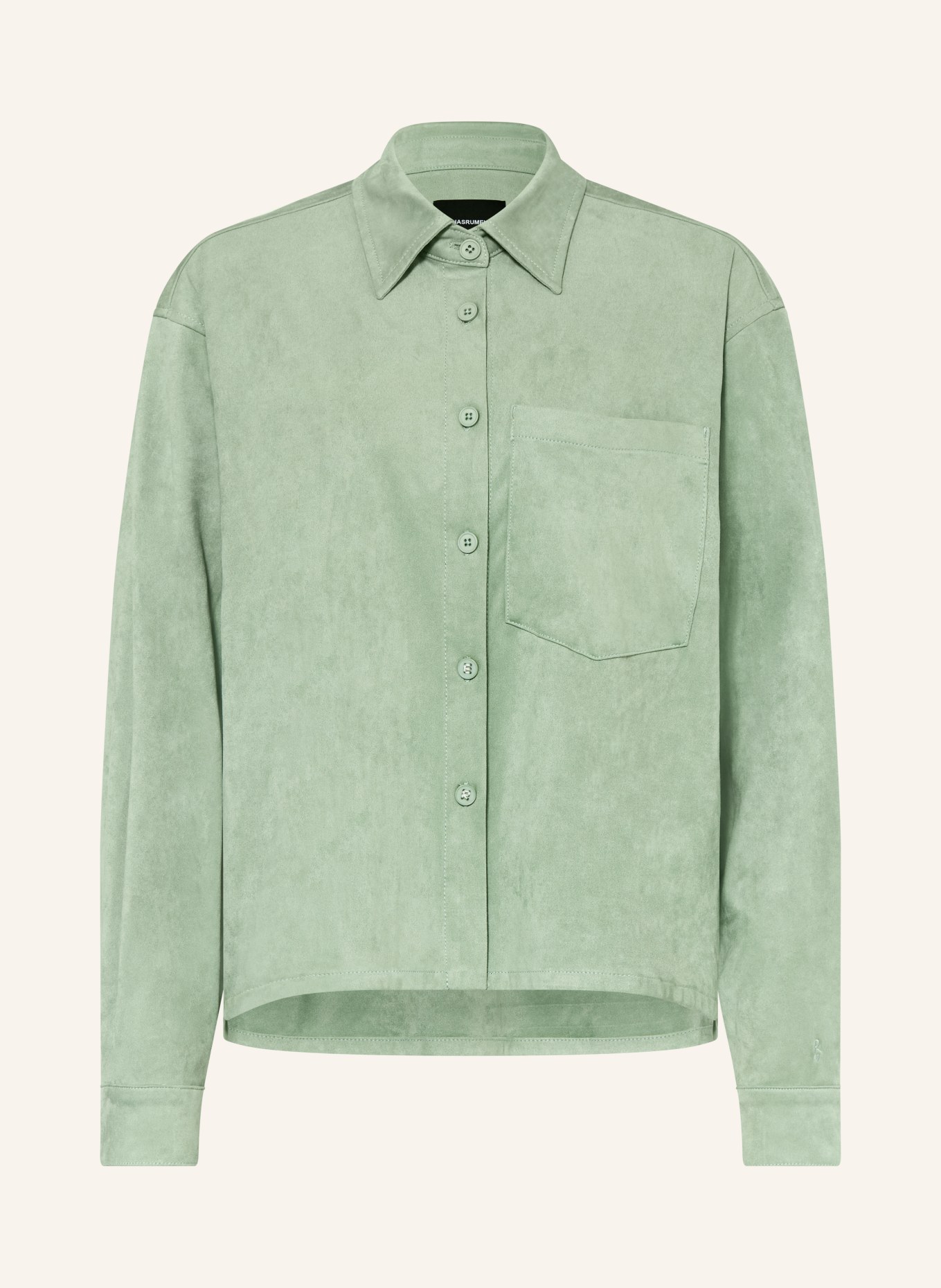 ELIAS RUMELIS BEBBI velvet shirt blouse: LIGHT GREEN