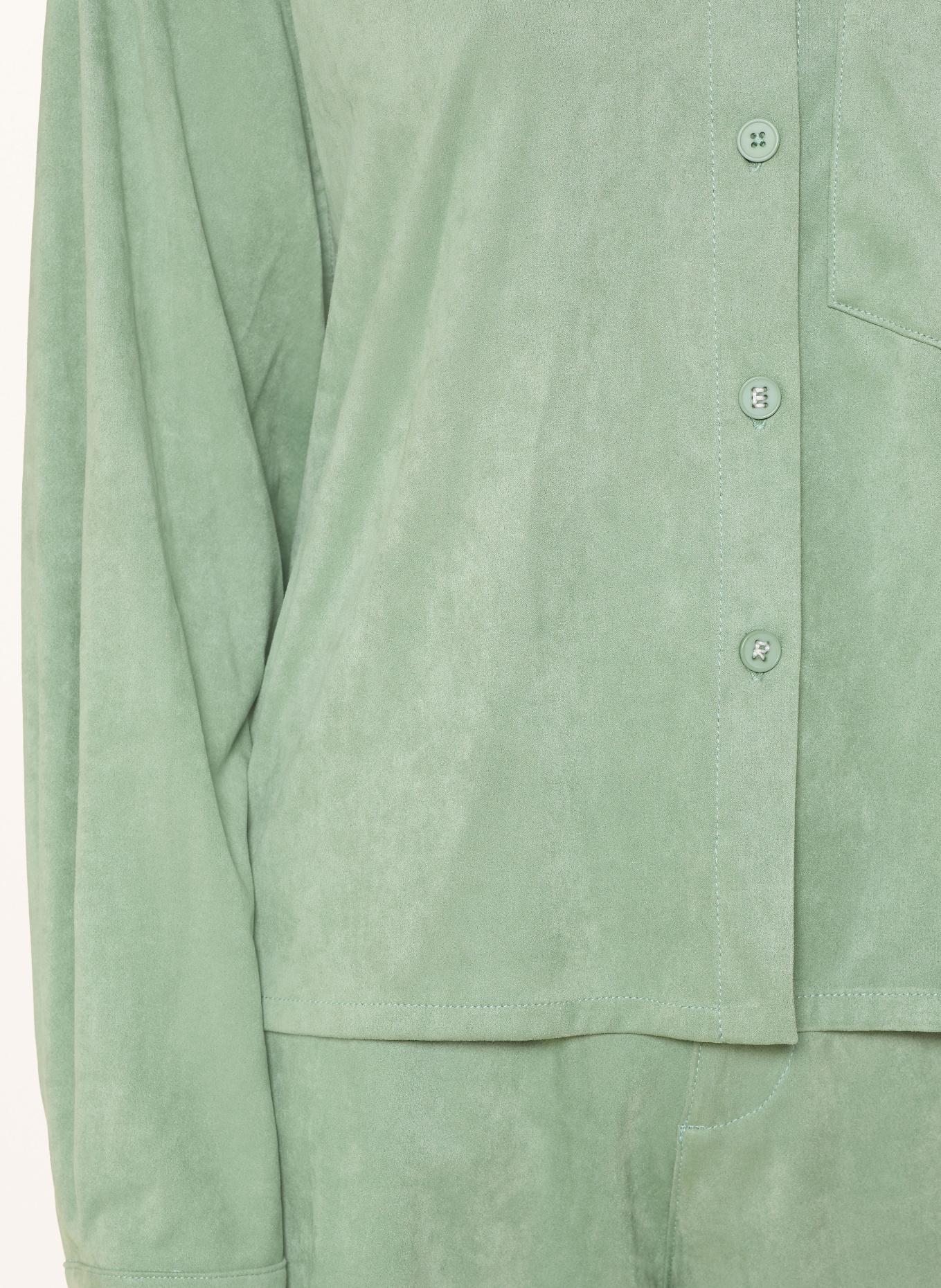 ELIAS RUMELIS BEBBI velvet shirt blouse: LIGHT GREEN