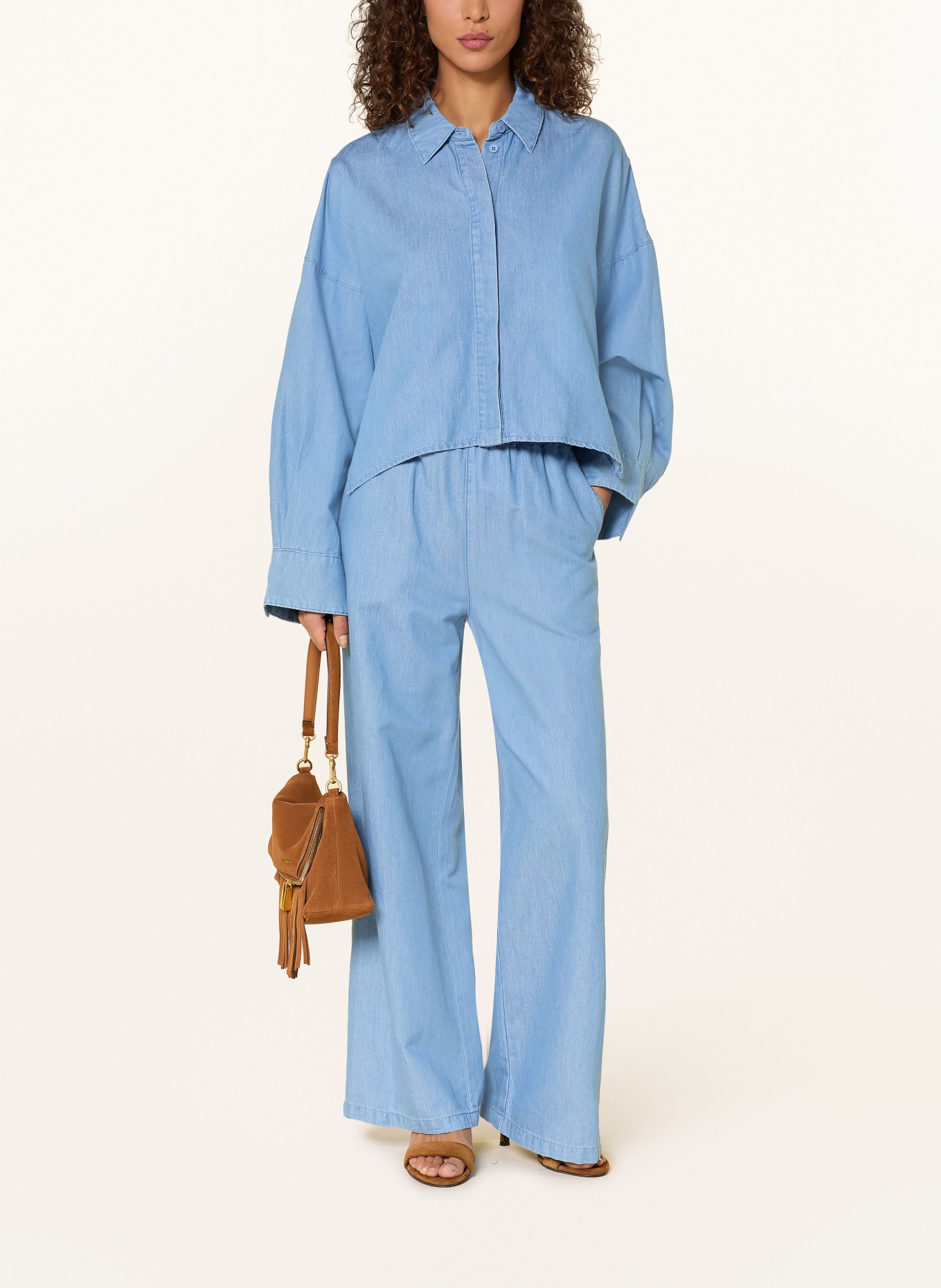 ELIAS RUMELIS FRANKALY shirt blouse in denim look: LIGHT BLUE