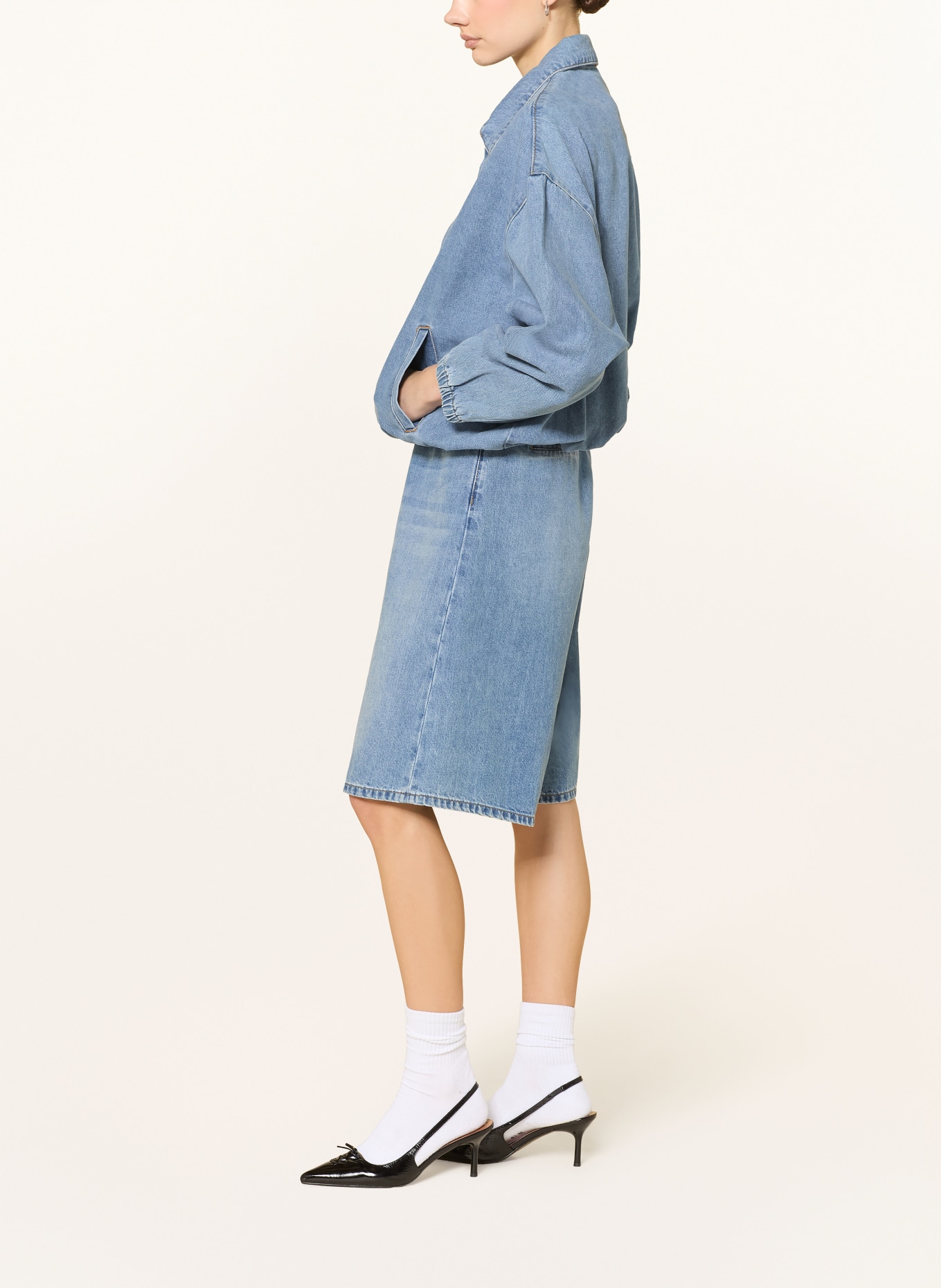 ELIAS RUMELIS Džínové bermudy JUDY: TMAVĚ MODRÁ