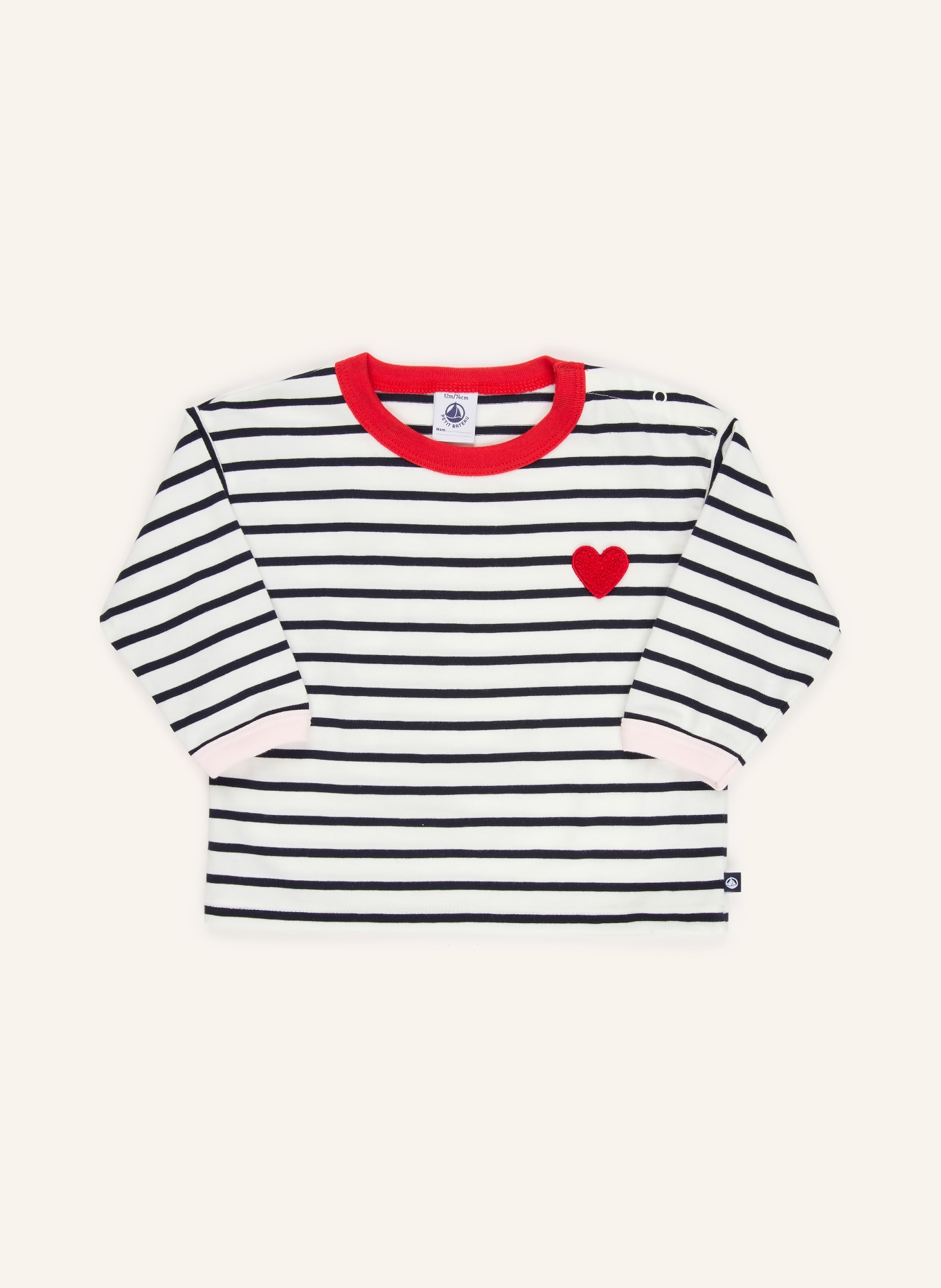 PETIT BATEAU Dlouhé rukávy: BÍLÁ / ČERVENÁ / TMAVĚ MODRÁ