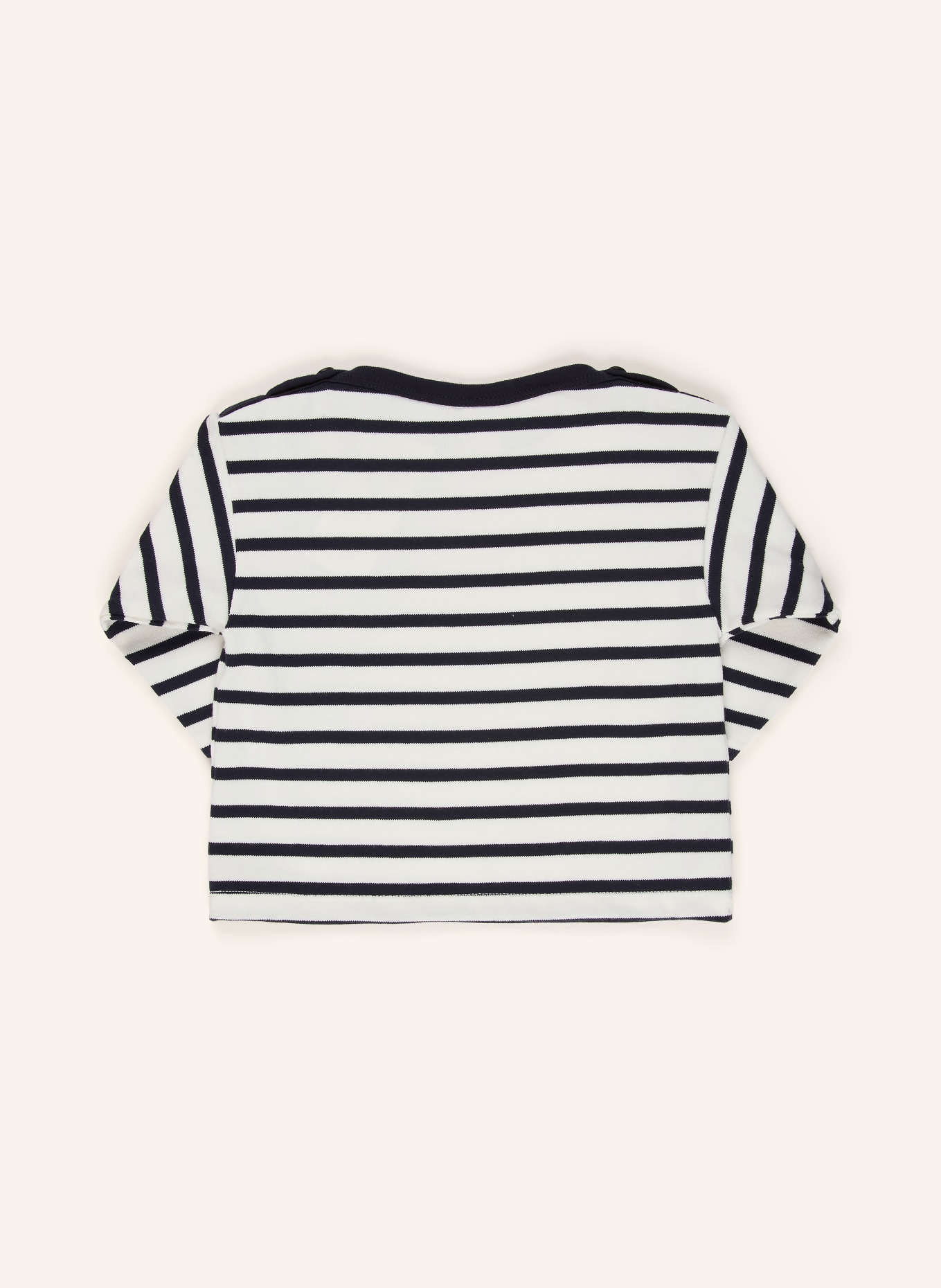 PETIT BATEAU Longsleeve: WEISS / DUNKELBLAU