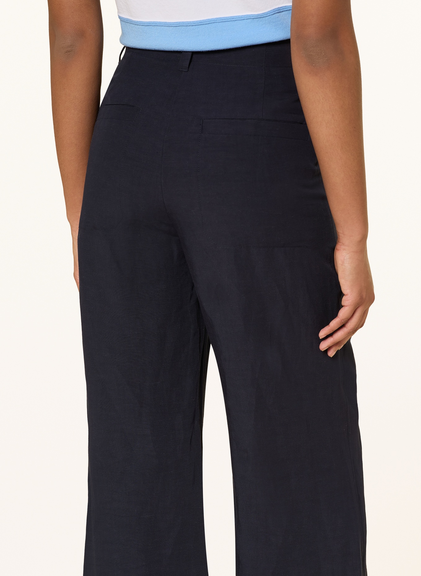 MARC CAIN WAUKEE wide-leg pants: 394 navy