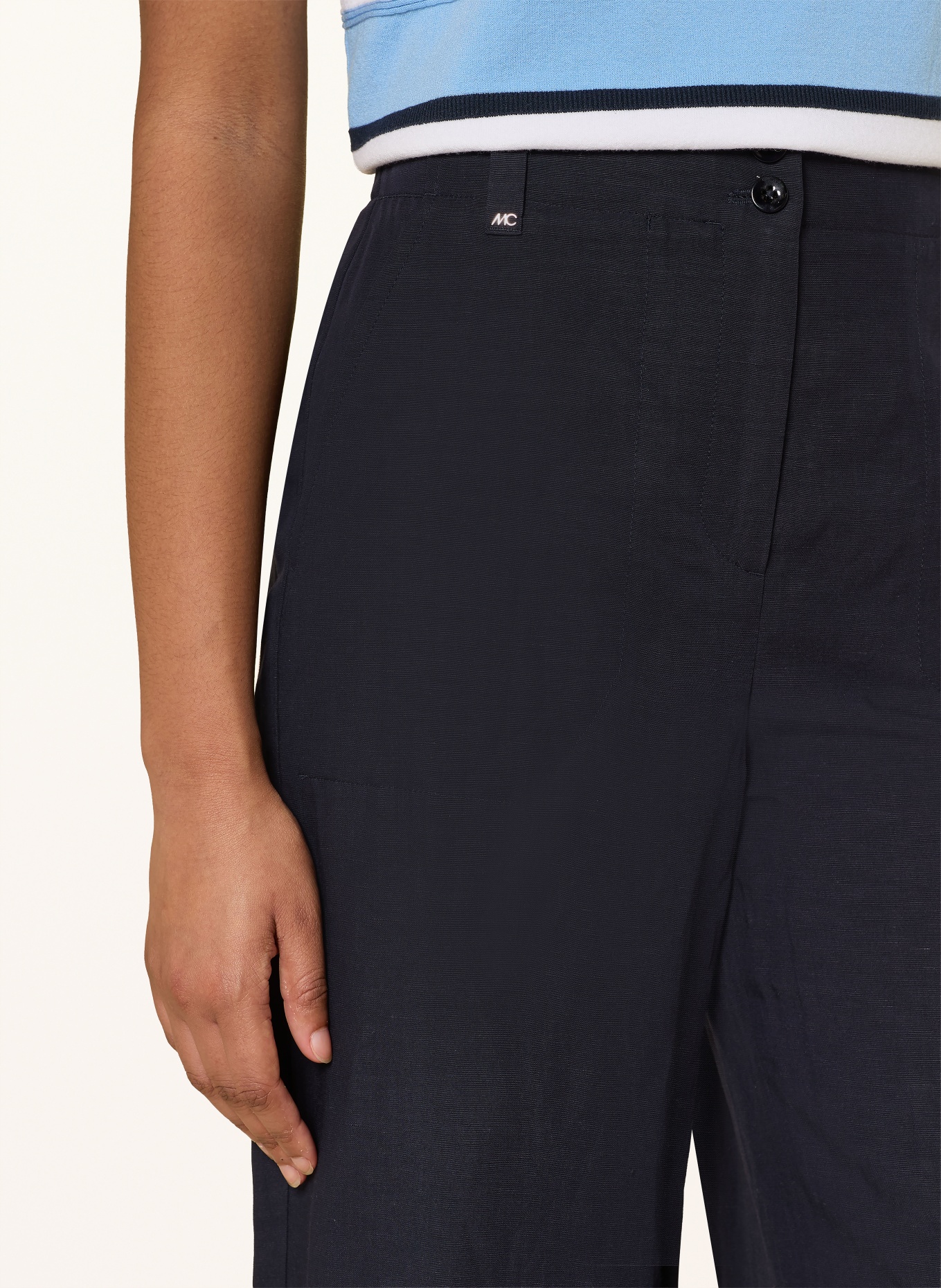 MARC CAIN WAUKEE wide-leg pants: 394 navy