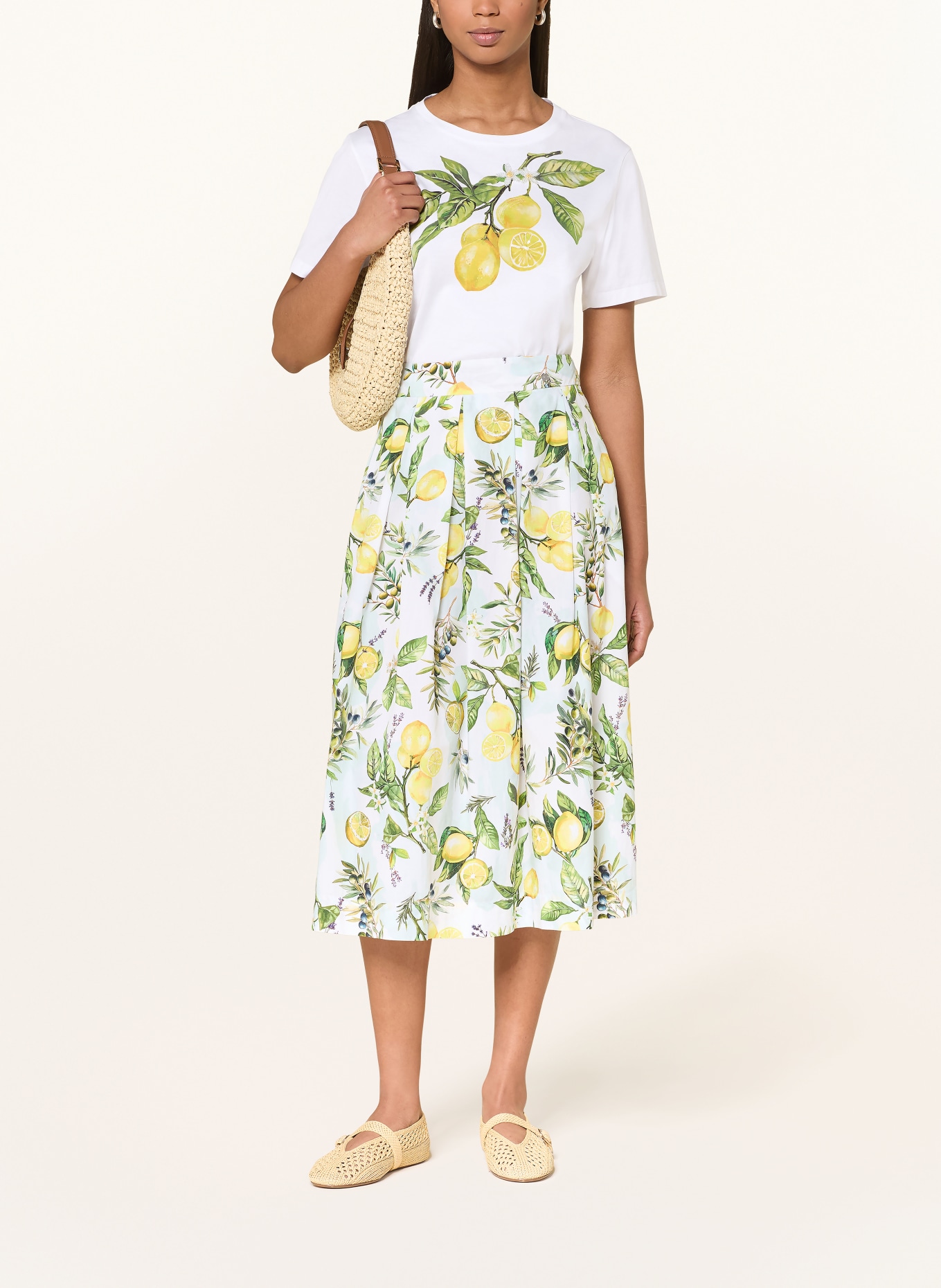 MARC CAIN Sequin T-shirt: 100 WHITE