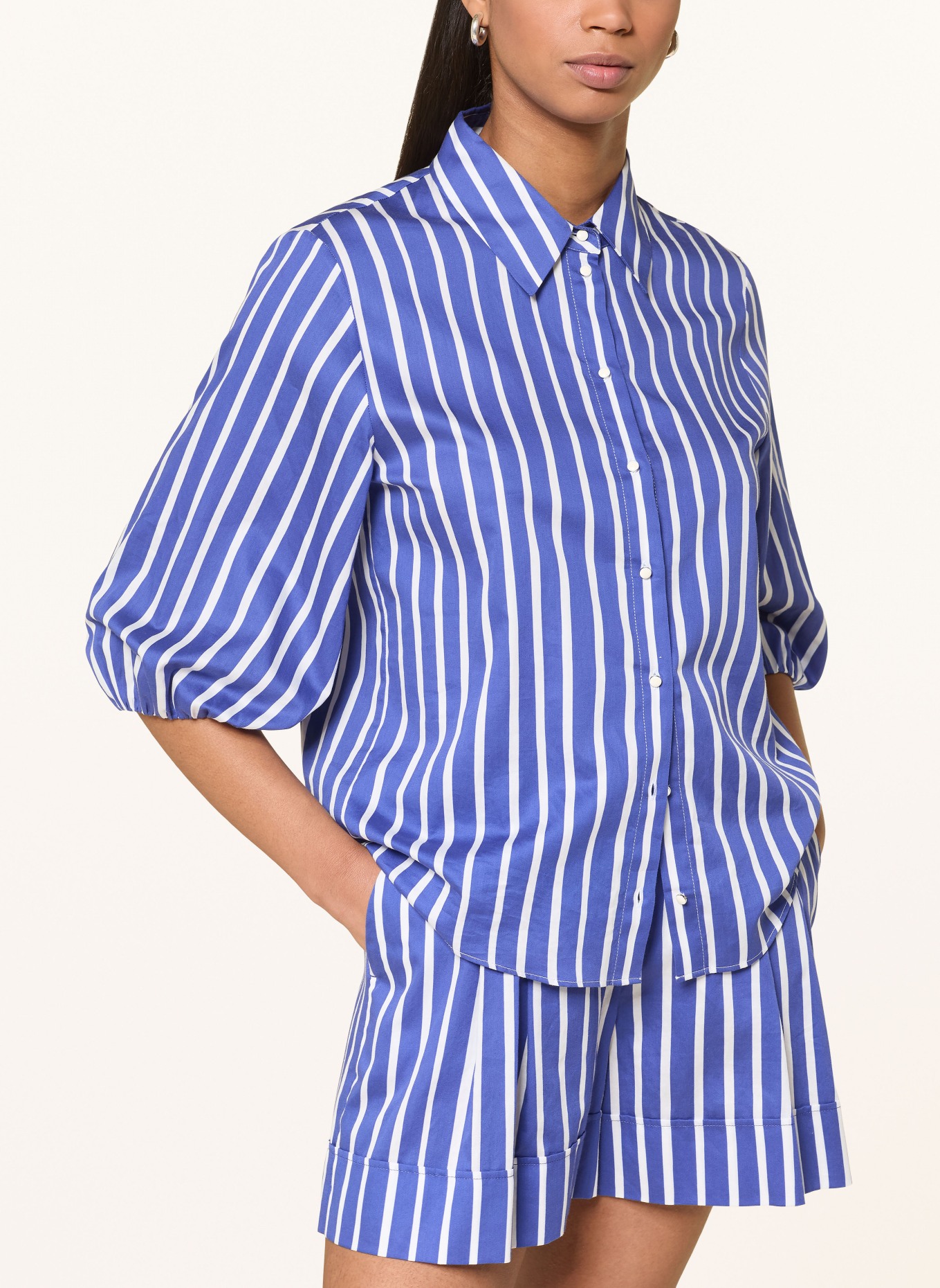 MARC CAIN Blouse met 3/4-mouwen: 757 iolite