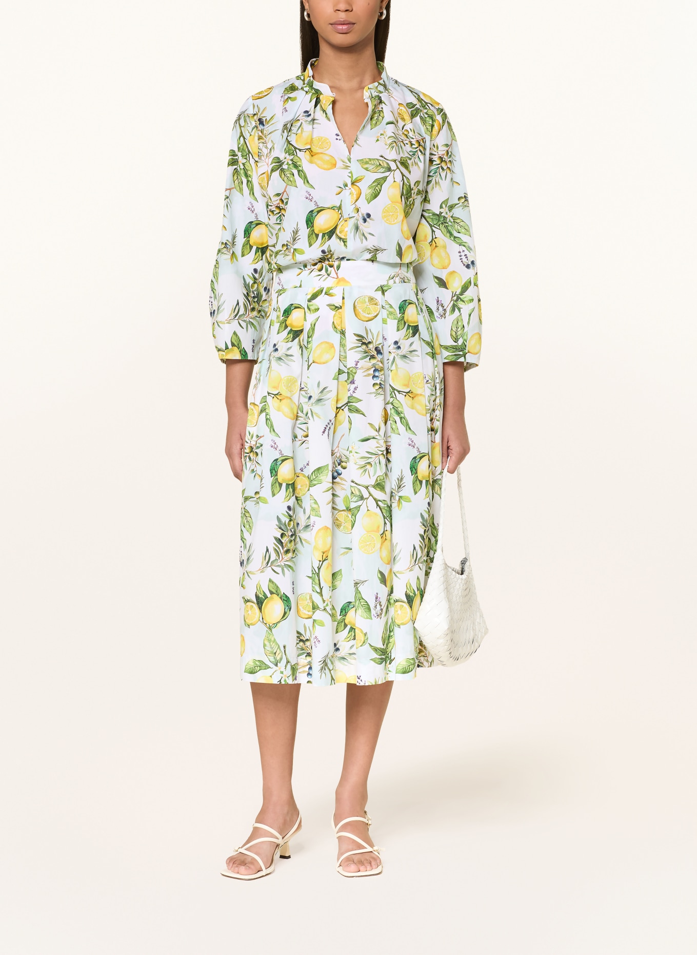 MARC CAIN Blusenshirt mit 3/4-Arm: 100 WHITE