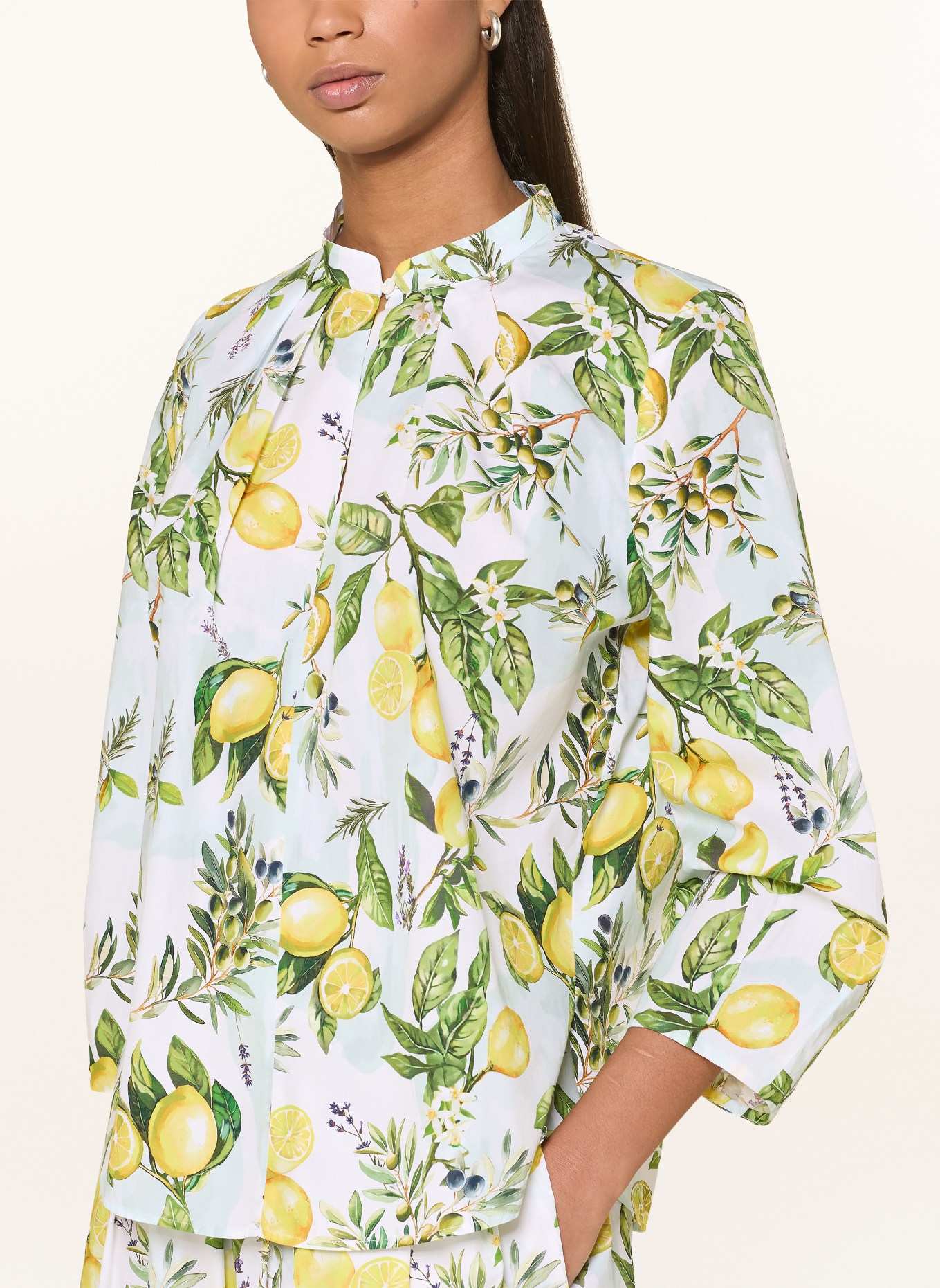 MARC CAIN Blusenshirt mit 3/4-Arm: 100 WHITE