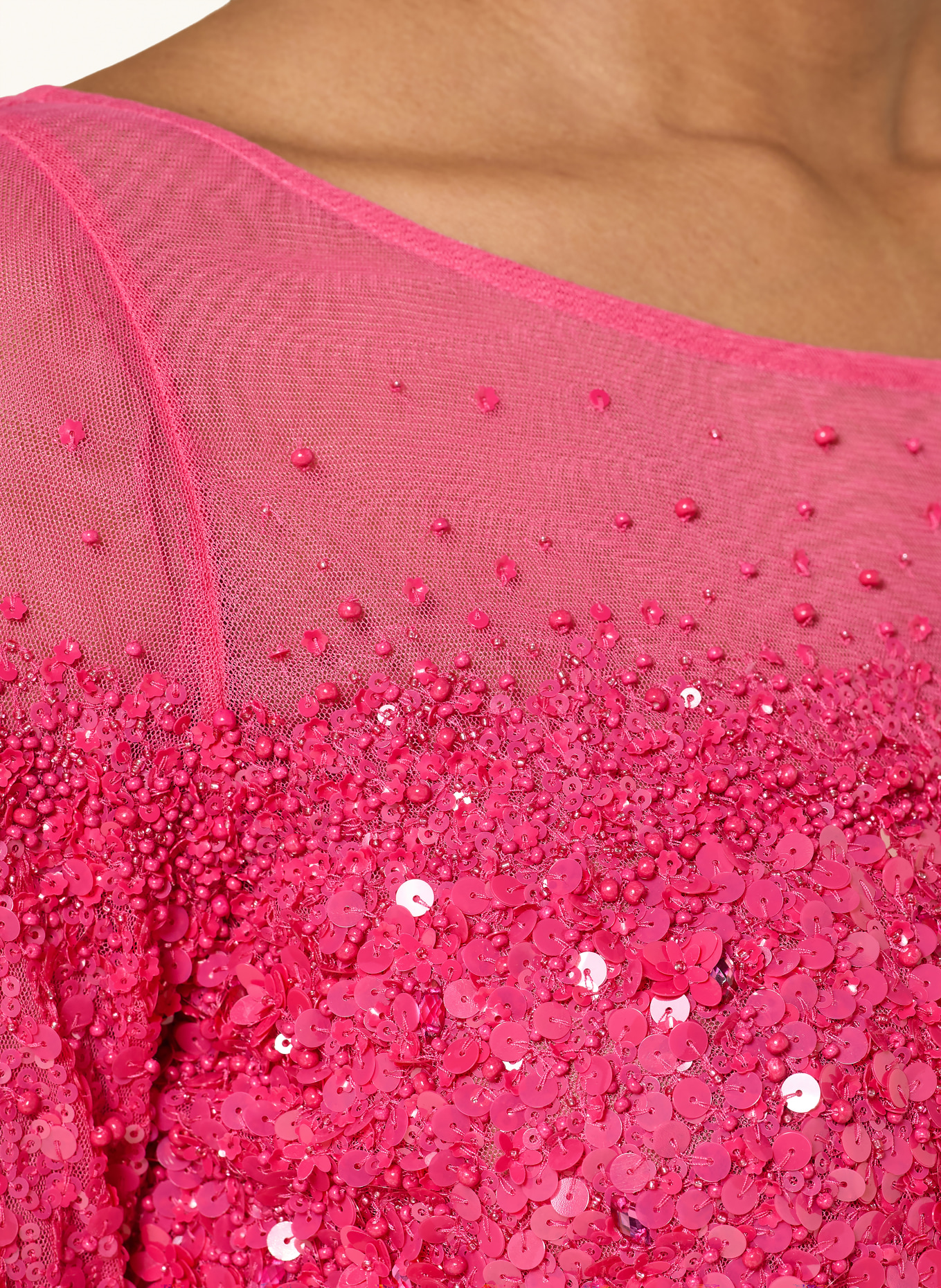 MARC CAIN Blusenshirt mit Pailletten: 260 fuchsia purple