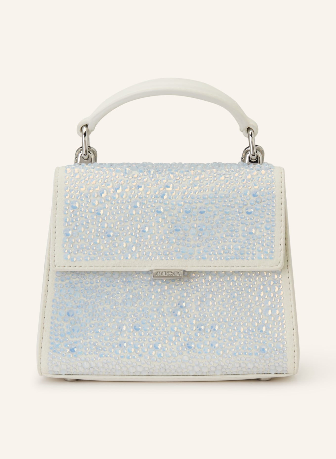 MARC CAIN Umhängetasche mit Schmucksteinen: 100 WHITE