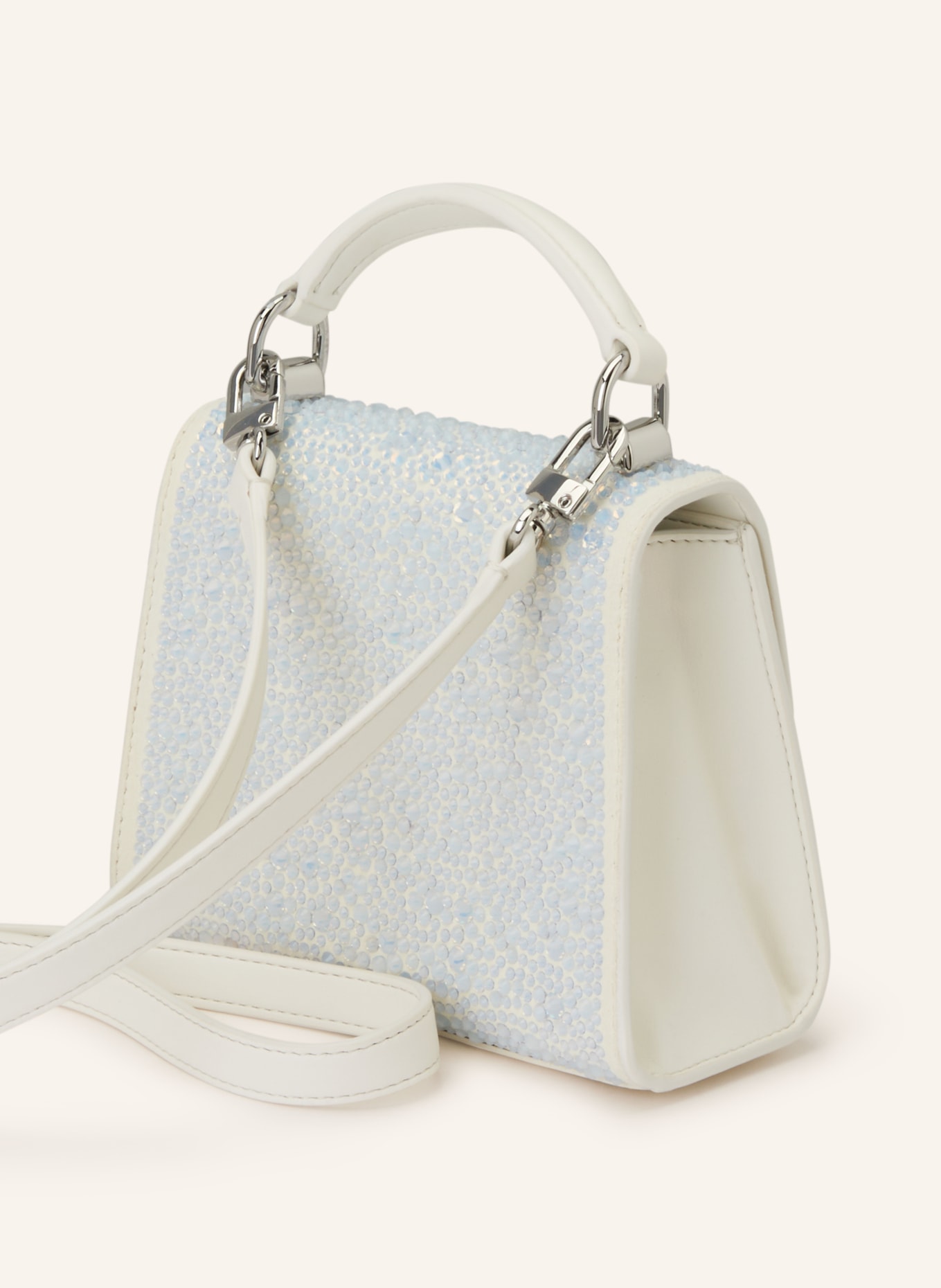 MARC CAIN Umhängetasche mit Schmucksteinen: 100 WHITE