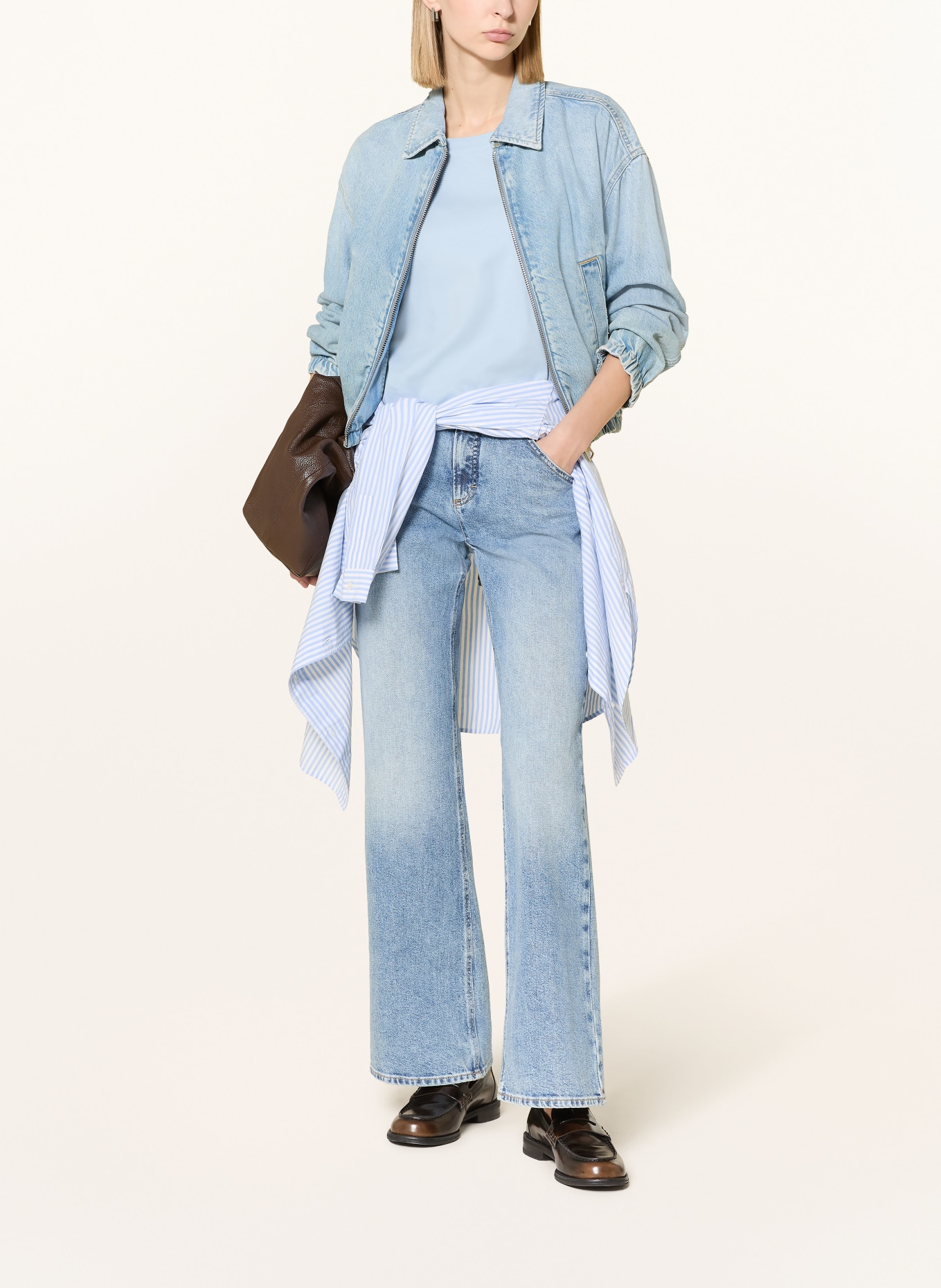 BRAX Wide Leg Jeans MAINE: 27 USED BLEACHED BLUE