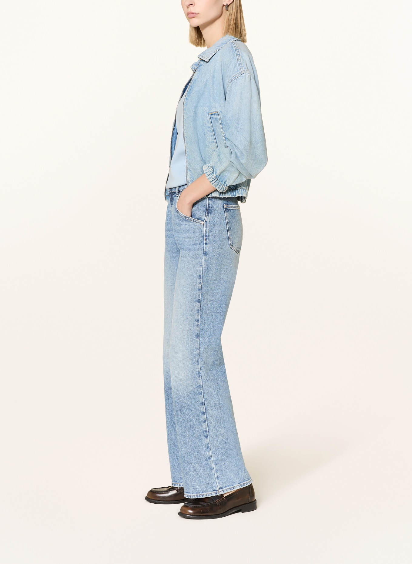 BRAX Wide Leg Jeans MAINE: 27 USED BLEACHED BLUE