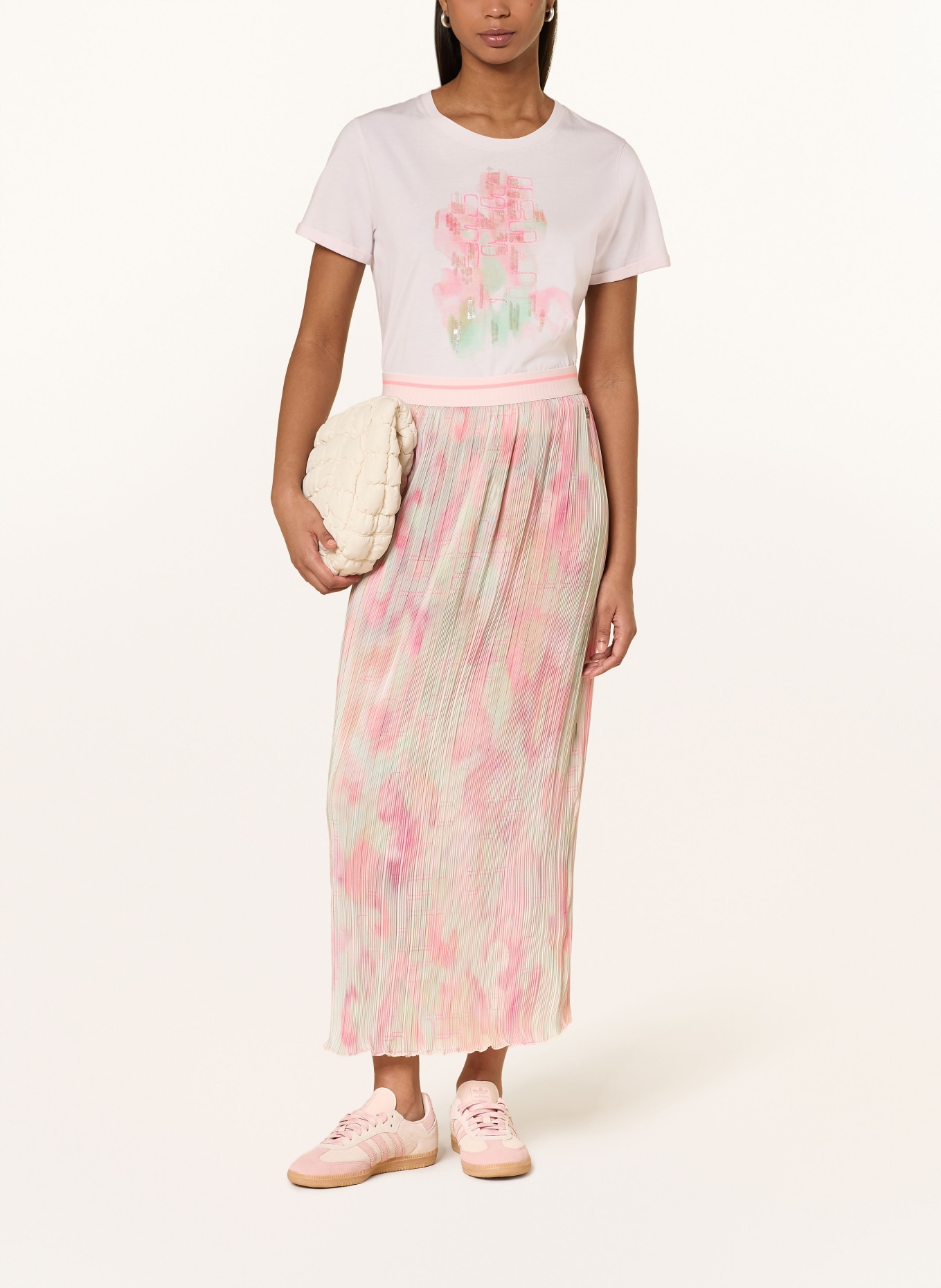 MARC CAIN T-Shirt mit Pailletten: 202 rosewater new