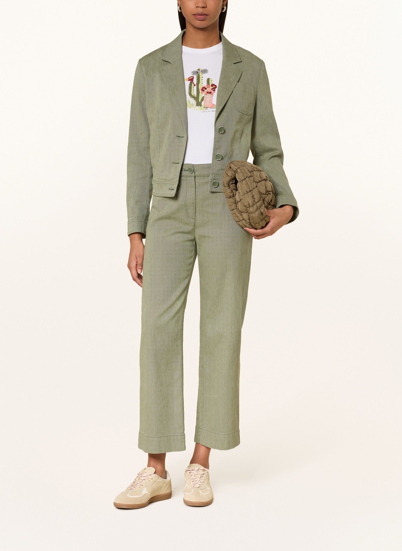 MARC CAIN Sako s lnem: 574 olivine