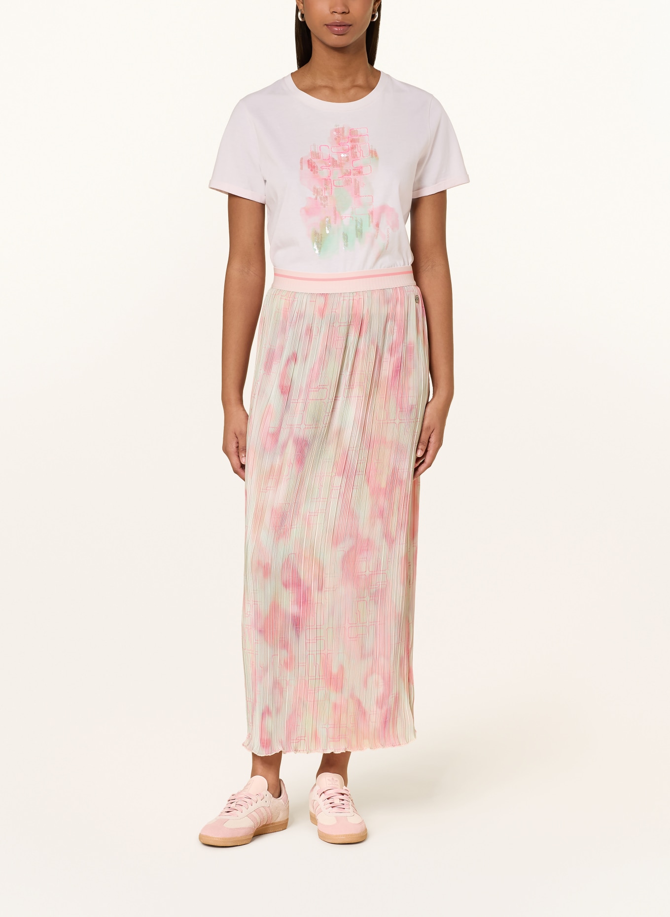 MARC CAIN plisovaná sukně: 231 candlelight peach