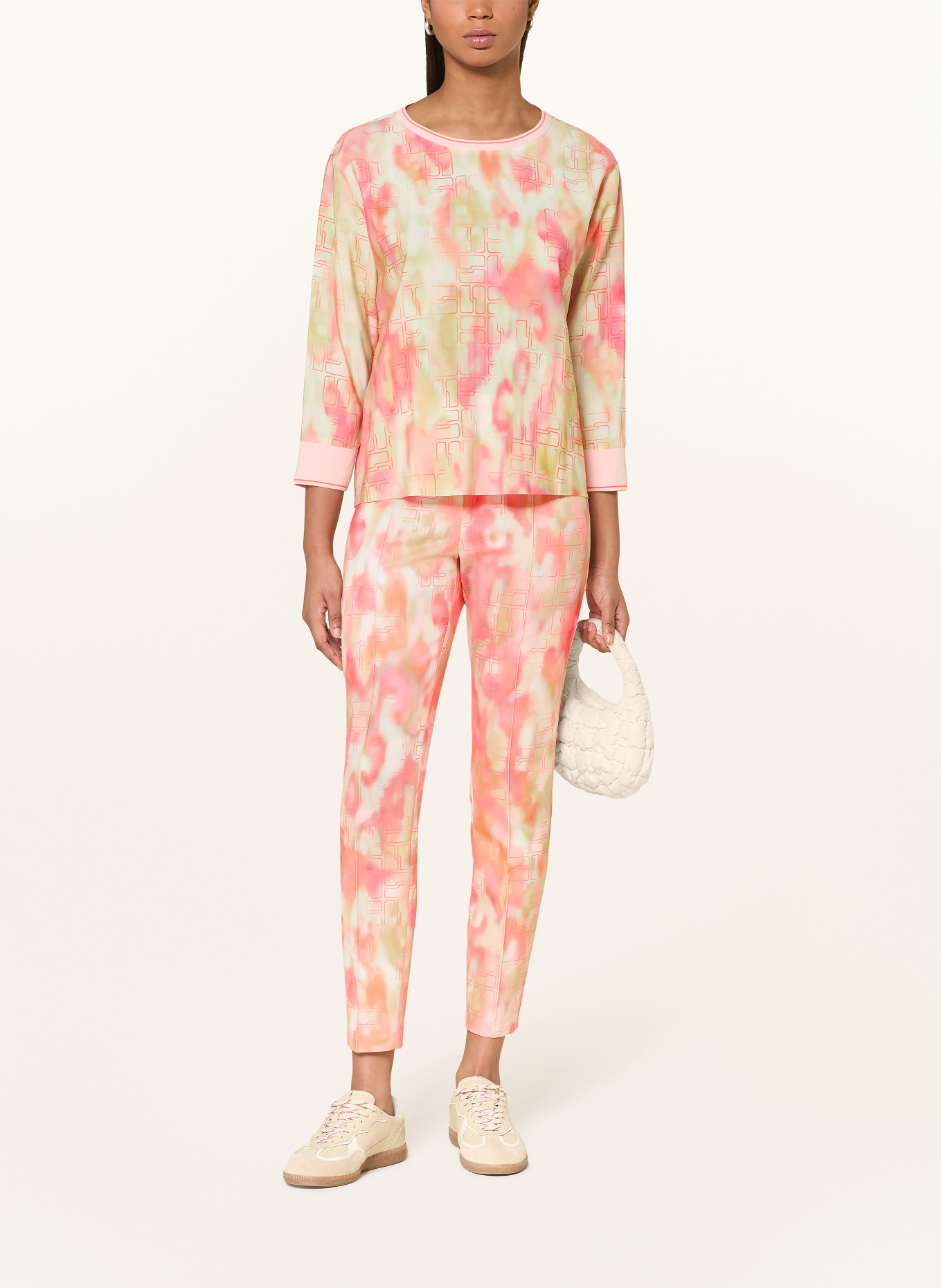 MARC CAIN Blouse shirt with 3/4 sleeves: 231 candlelight peach