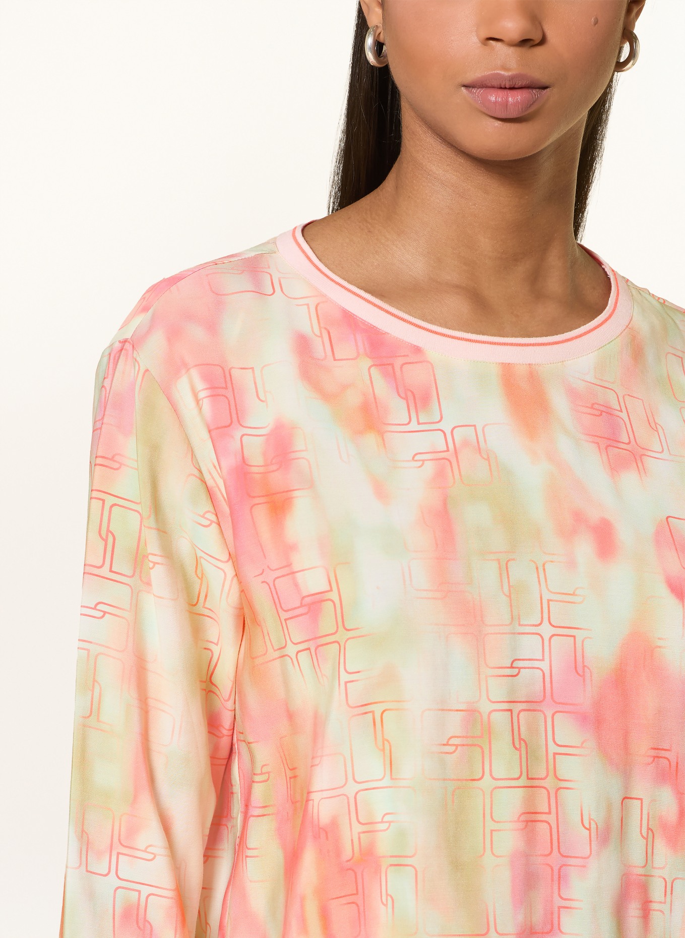 MARC CAIN Blouse shirt with 3/4 sleeves: 231 candlelight peach