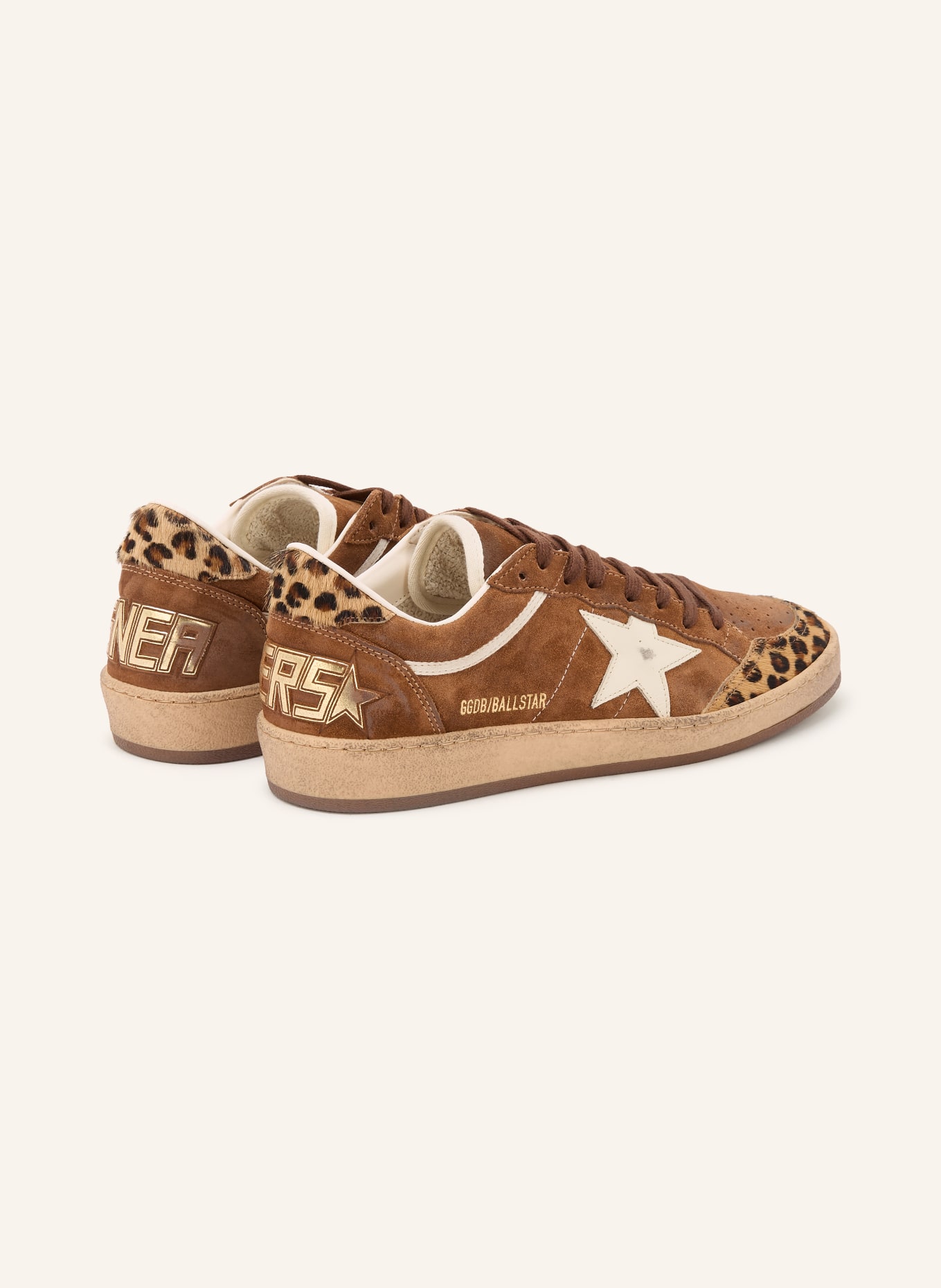 GOLDEN GOOSE BALL STAR sneakers: BROWN / LIGHT BROWN / CREAM
