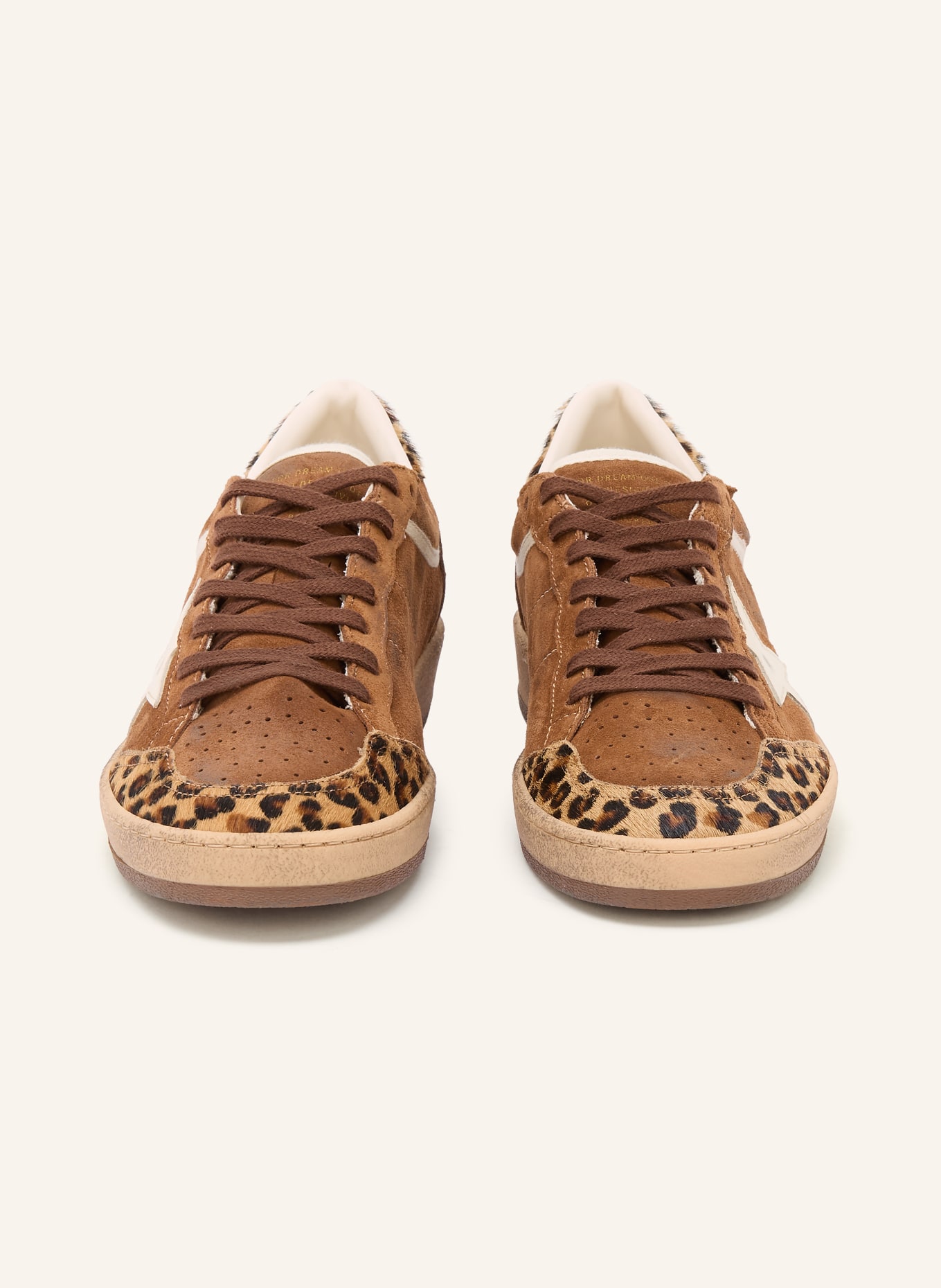GOLDEN GOOSE BALL STAR sneakers: BROWN / LIGHT BROWN / CREAM