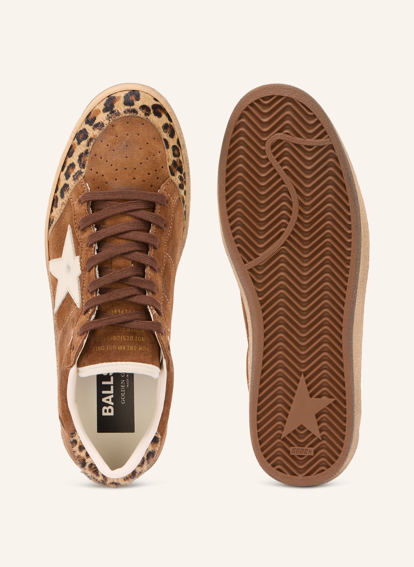 GOLDEN GOOSE BALL STAR sneakers: BROWN / LIGHT BROWN / CREAM