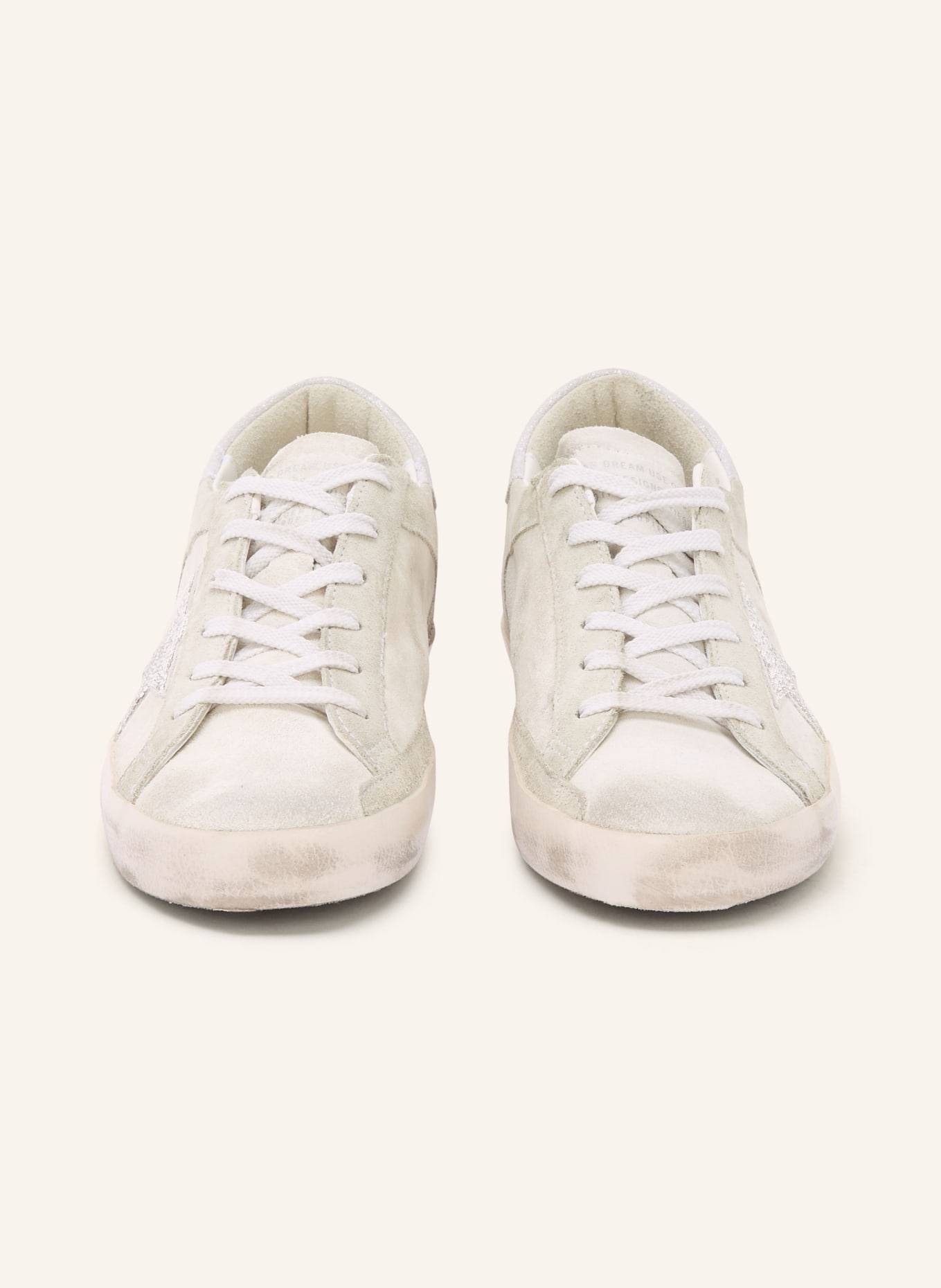 GOLDEN GOOSE Sneaker SUPER-STAR mit Schmucksteinen: HELLGRAU