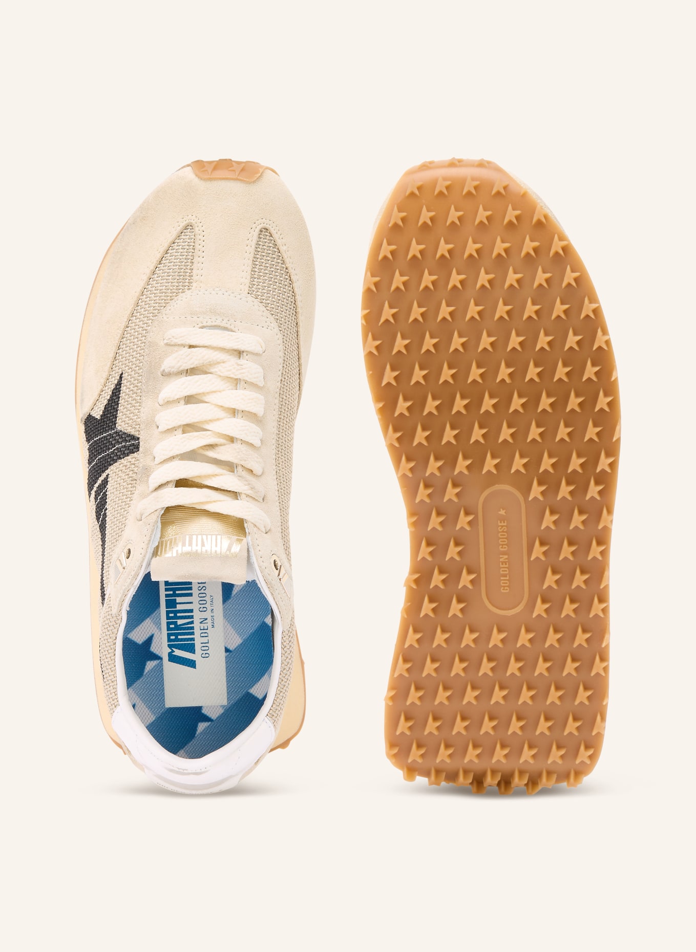 GOLDEN GOOSE Sneaker RUNNING MARATHON: BEIGE / SCHWARZ