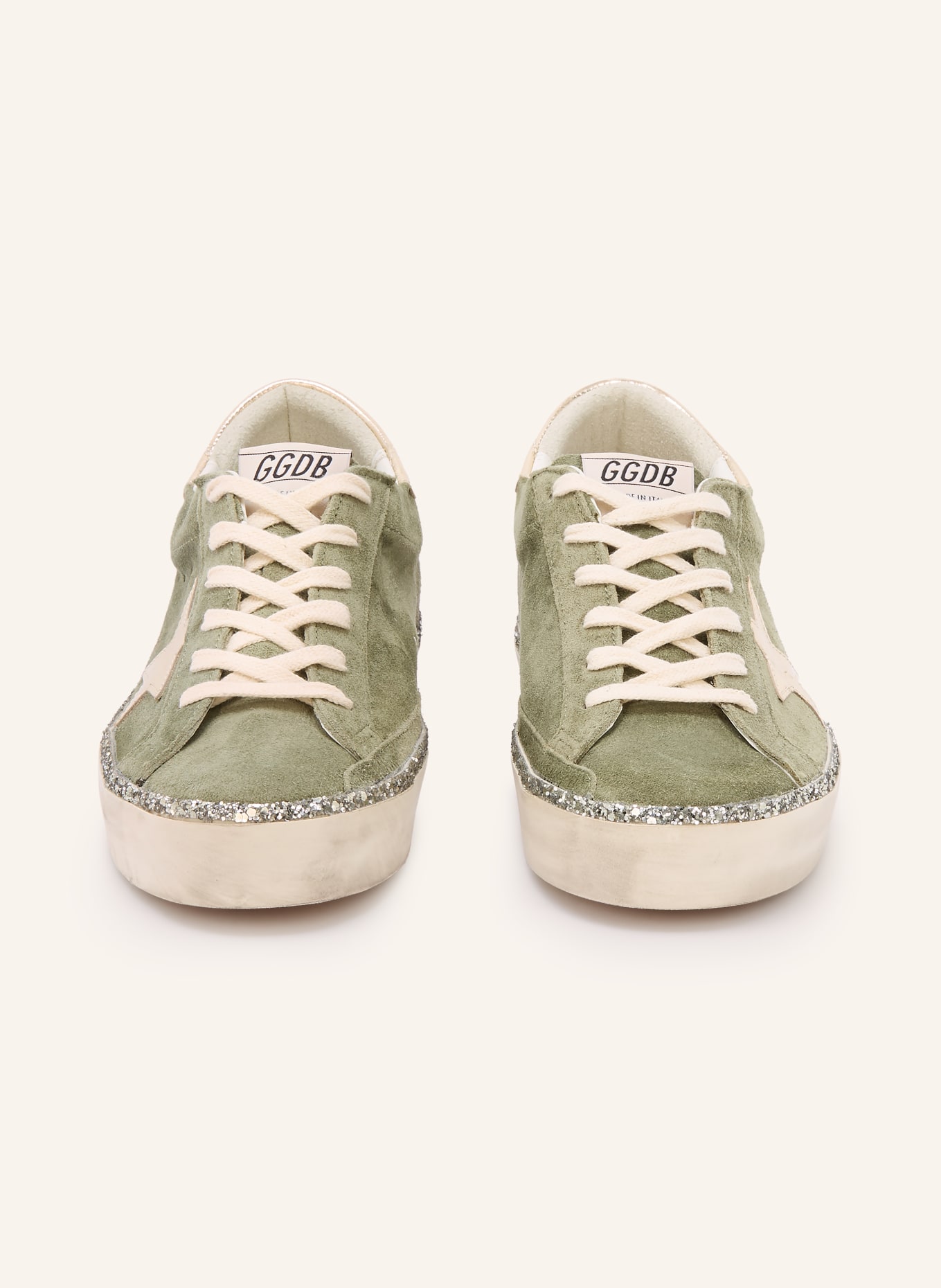 GOLDEN GOOSE Tenisky HI STAR: KHAKI / STŘÍBRNÁ