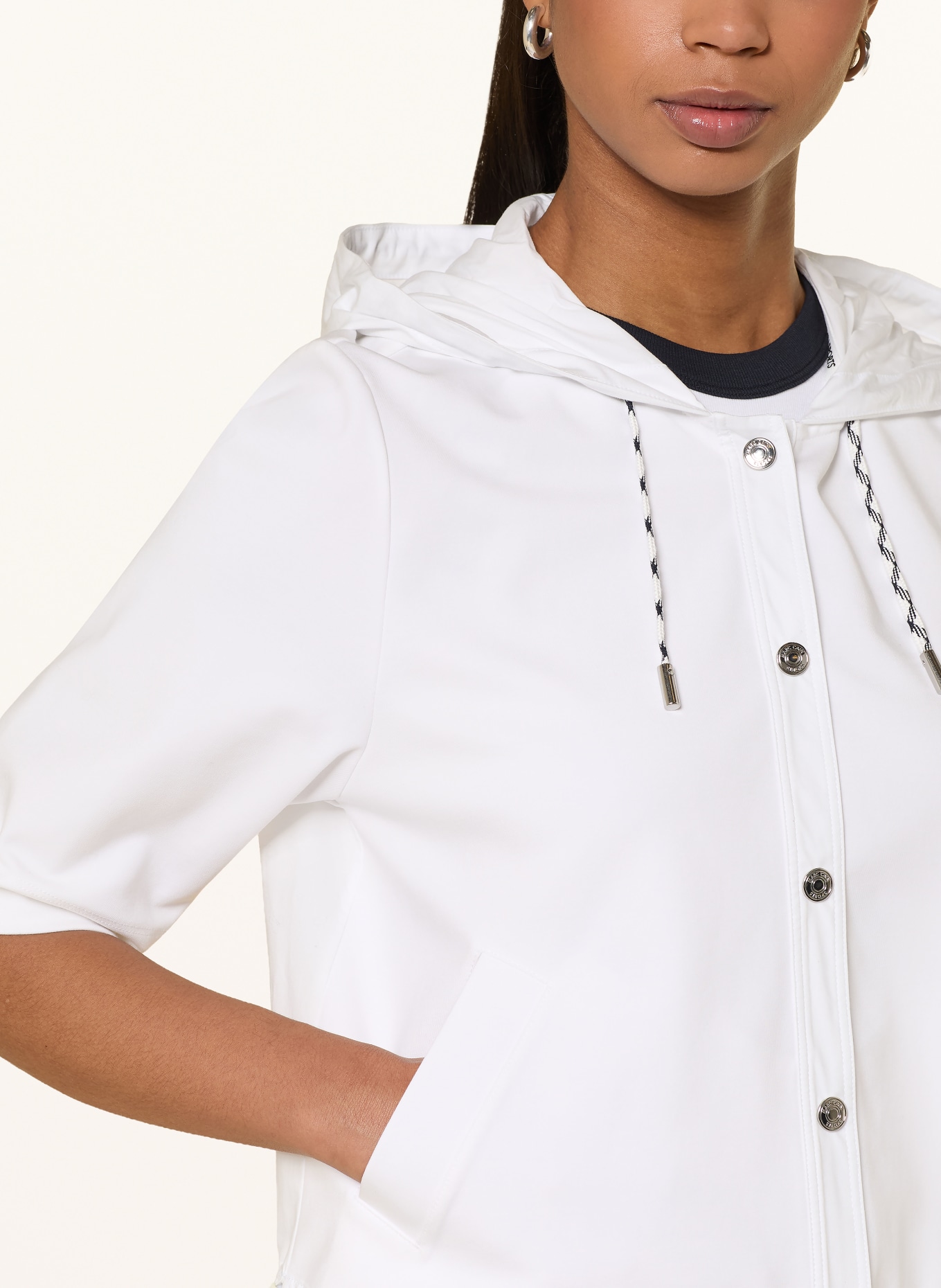 MARC CAIN Jacke im Materialmix mit 3/4-Arm: 100 WHITE