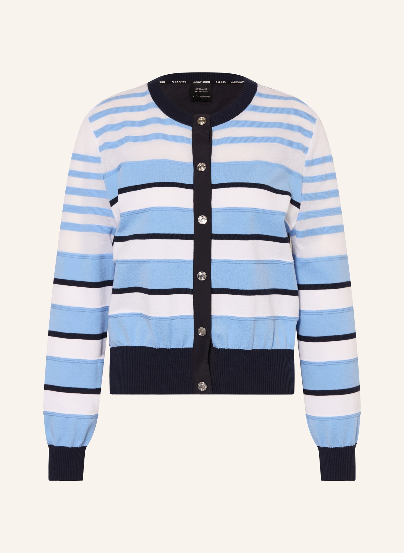 MARC CAIN Strickjacke im Materialmix: 362 little boy blue