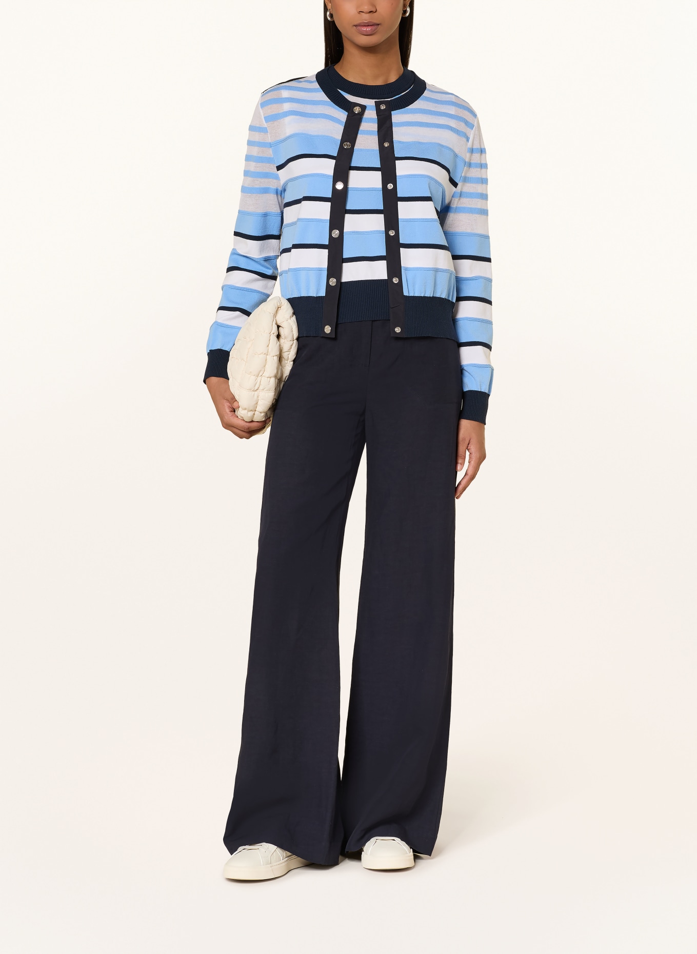 MARC CAIN Strickjacke im Materialmix: 362 little boy blue