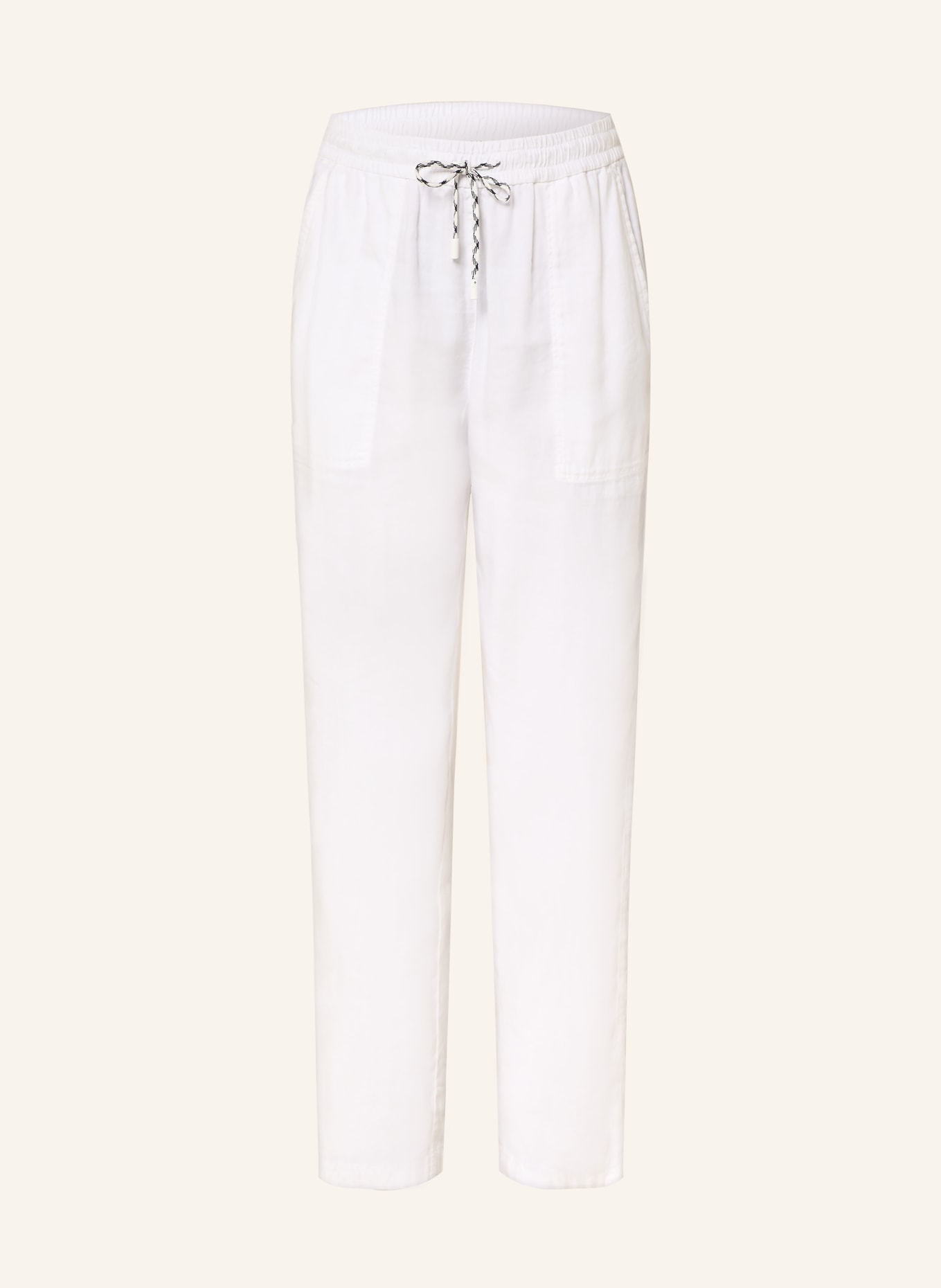 MARC CAIN Hose RANCHI mit Leinen: 100 WHITE
