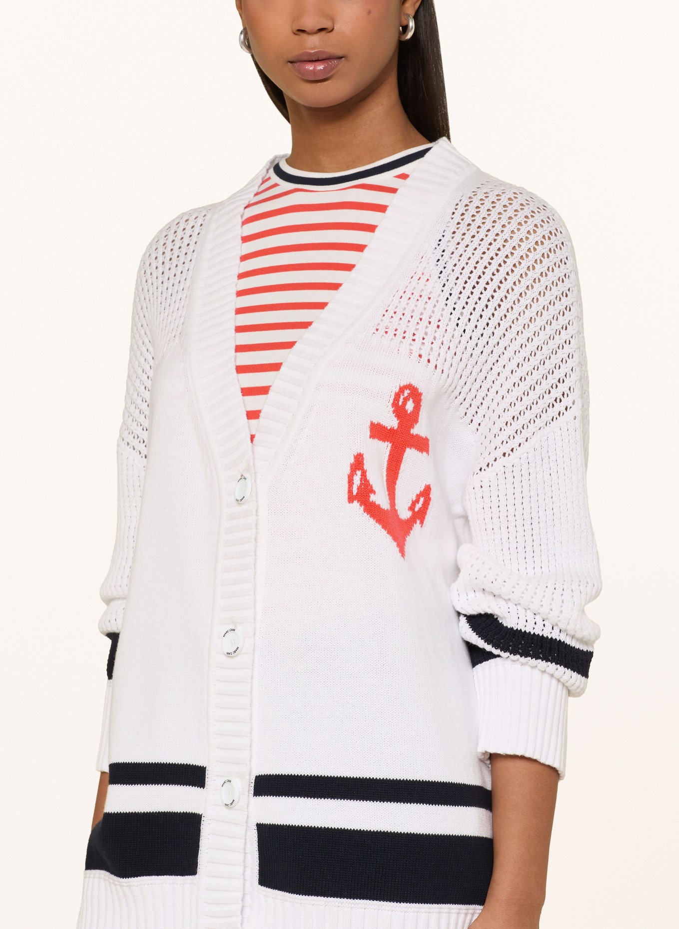 MARC CAIN Cardigan: 100 WHITE