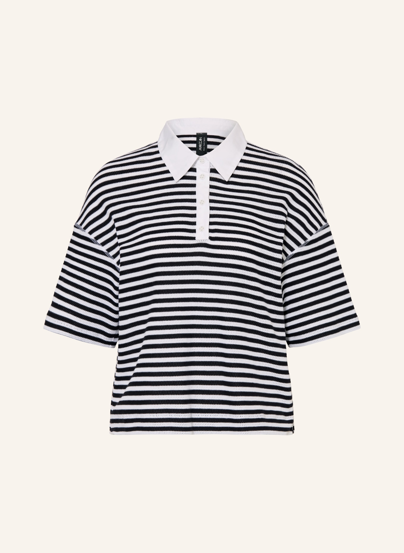 MARC CAIN Strick-Poloshirt: 394 navy