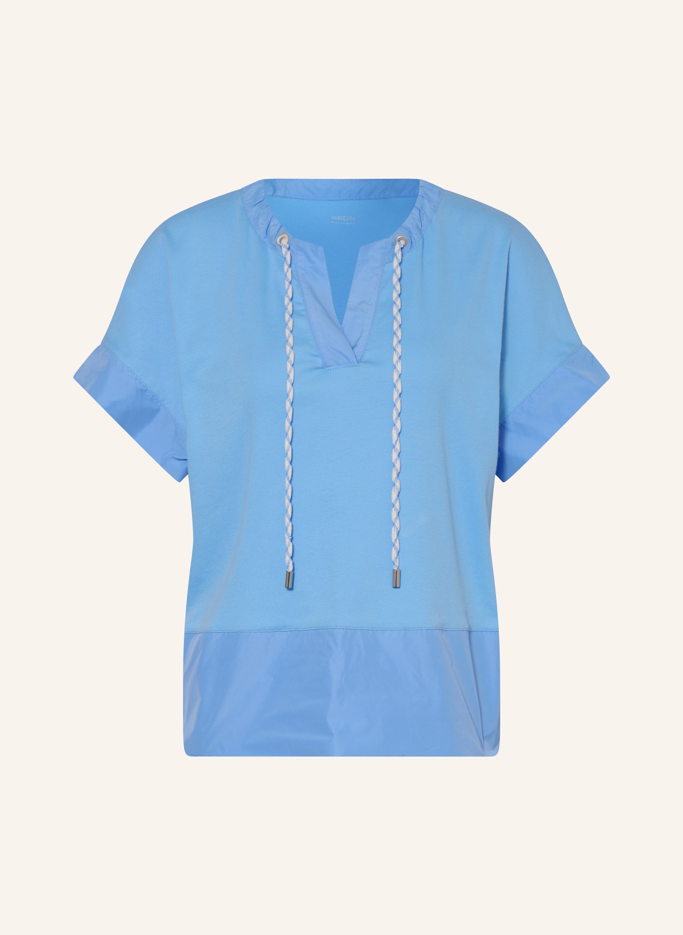 MARC CAIN T-Shirt im Materialmix: 362 little boy blue