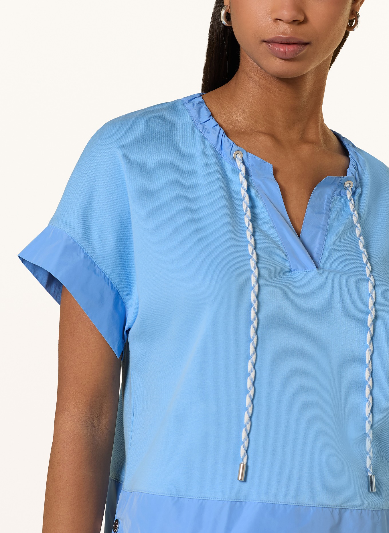 MARC CAIN T-Shirt im Materialmix: 362 little boy blue