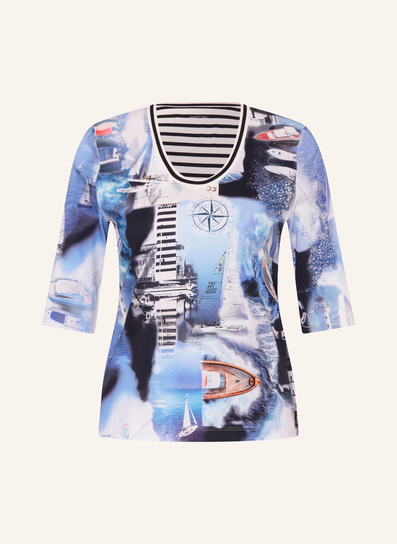 MARC CAIN Shirt mit 3/4-Arm: 362 little boy blue