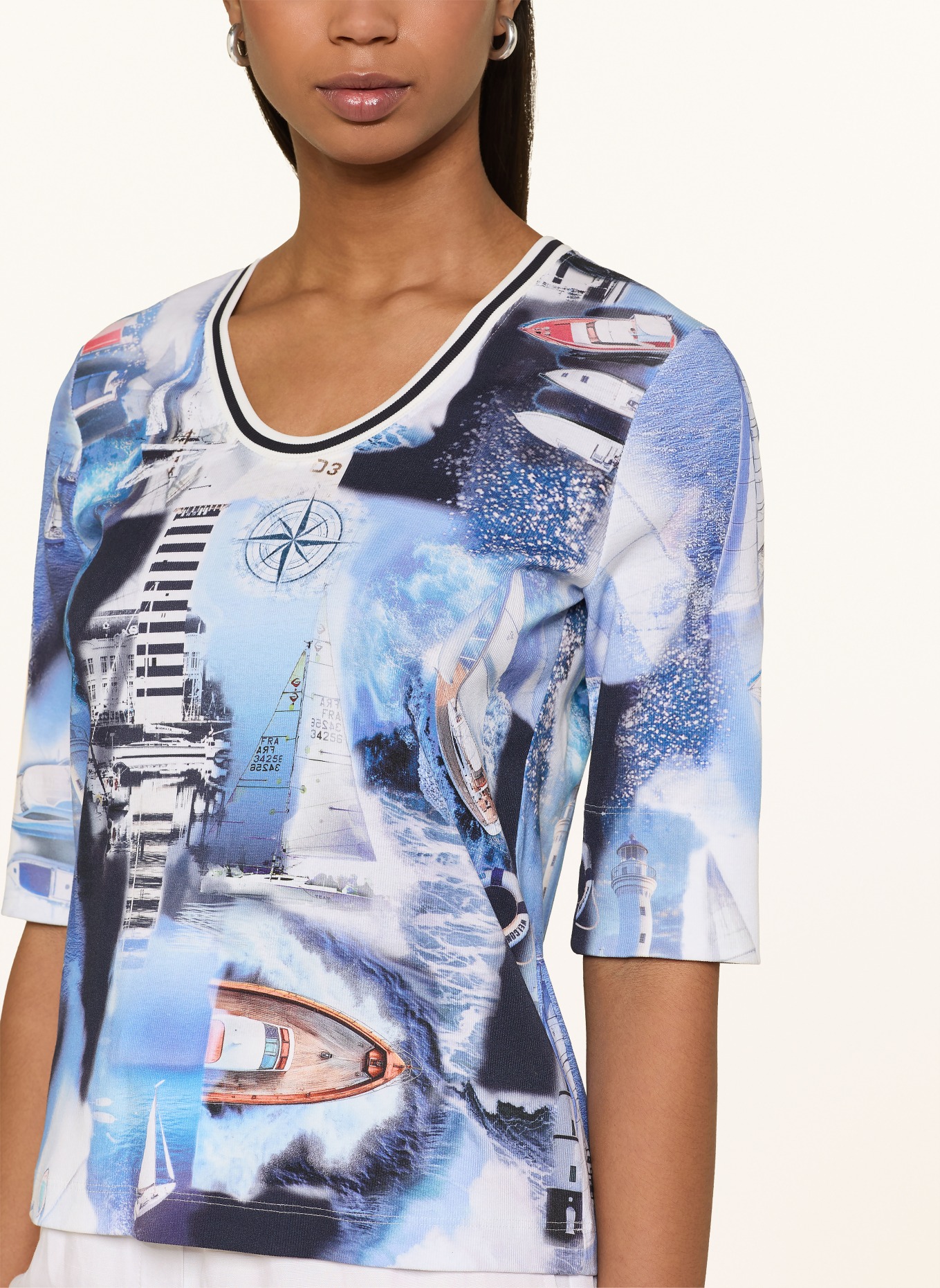 MARC CAIN Shirt mit 3/4-Arm: 362 little boy blue