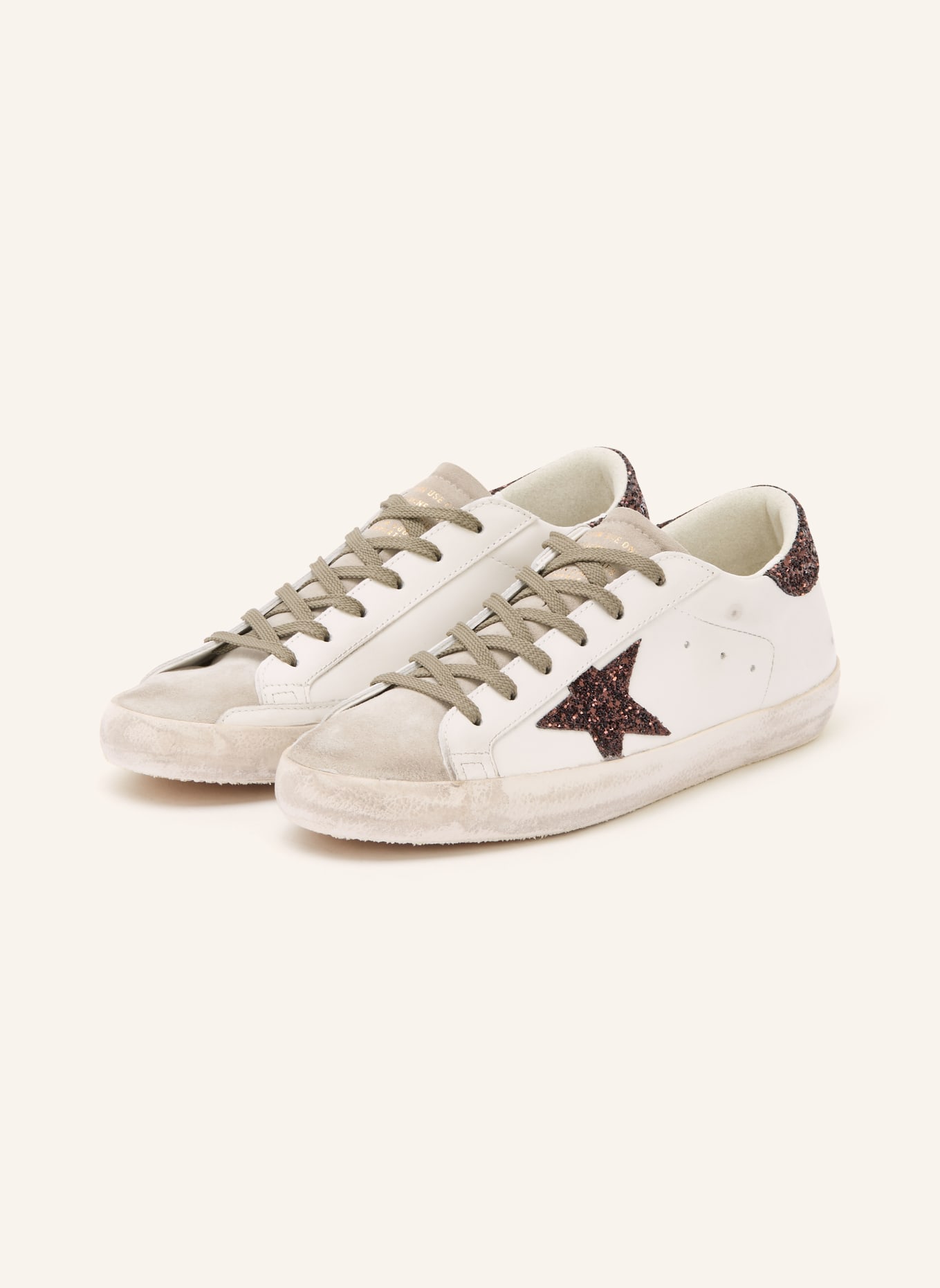 GOLDEN GOOSE Sneaker SUPER-STAR: WEISS / HELLGRAU
