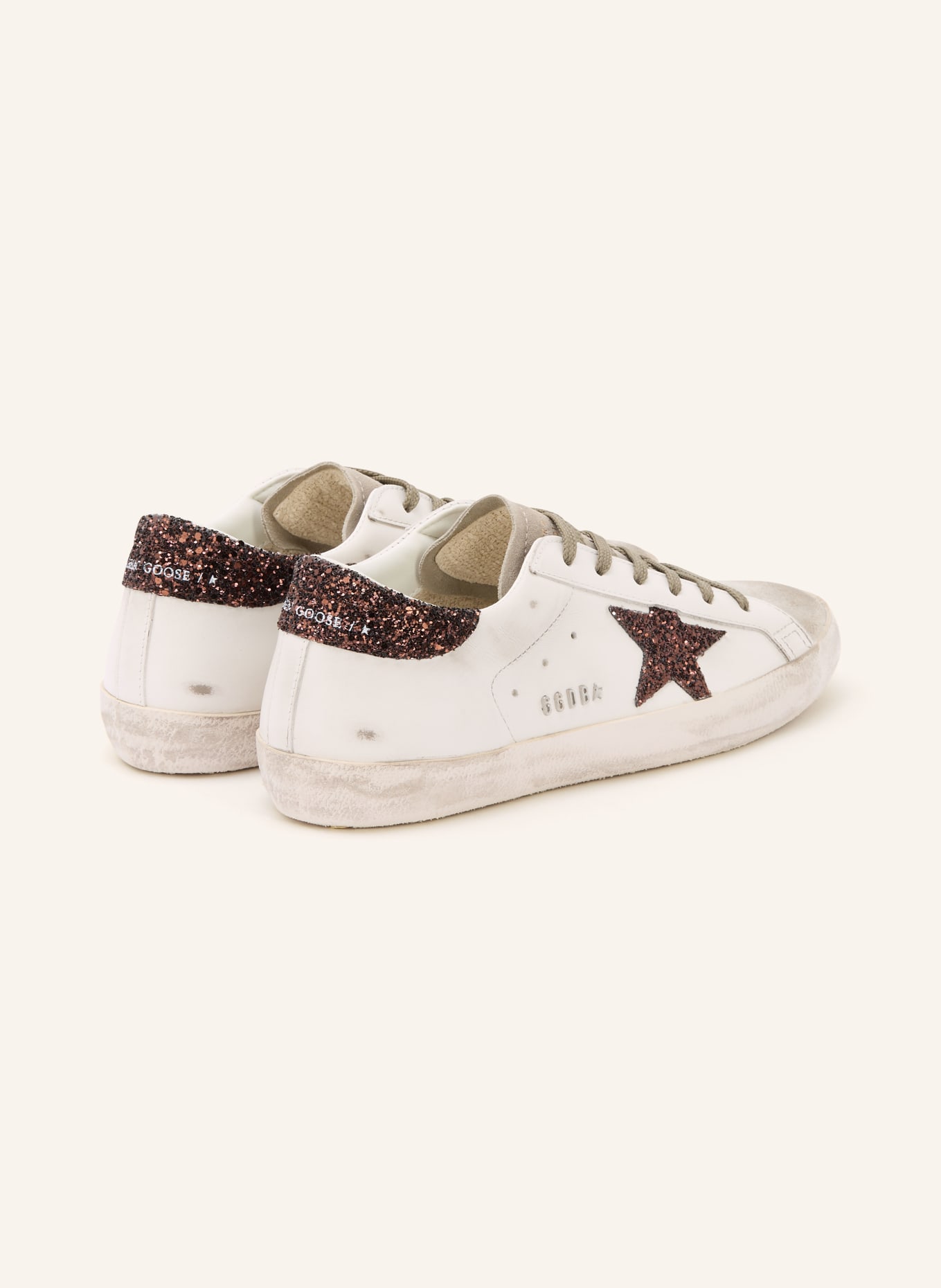 GOLDEN GOOSE Sneaker SUPER-STAR: WEISS / HELLGRAU
