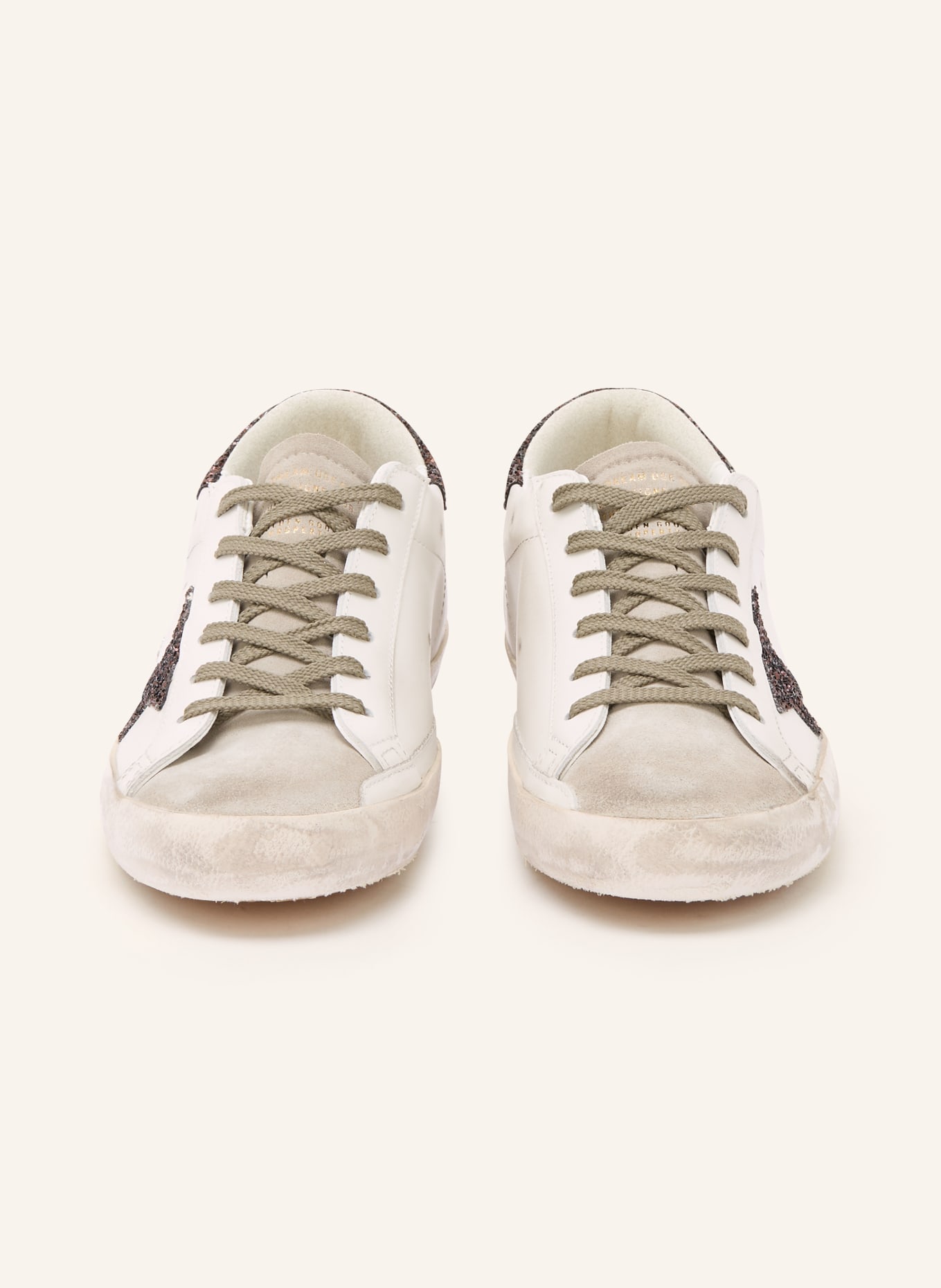 GOLDEN GOOSE Sneaker SUPER-STAR: WEISS / HELLGRAU