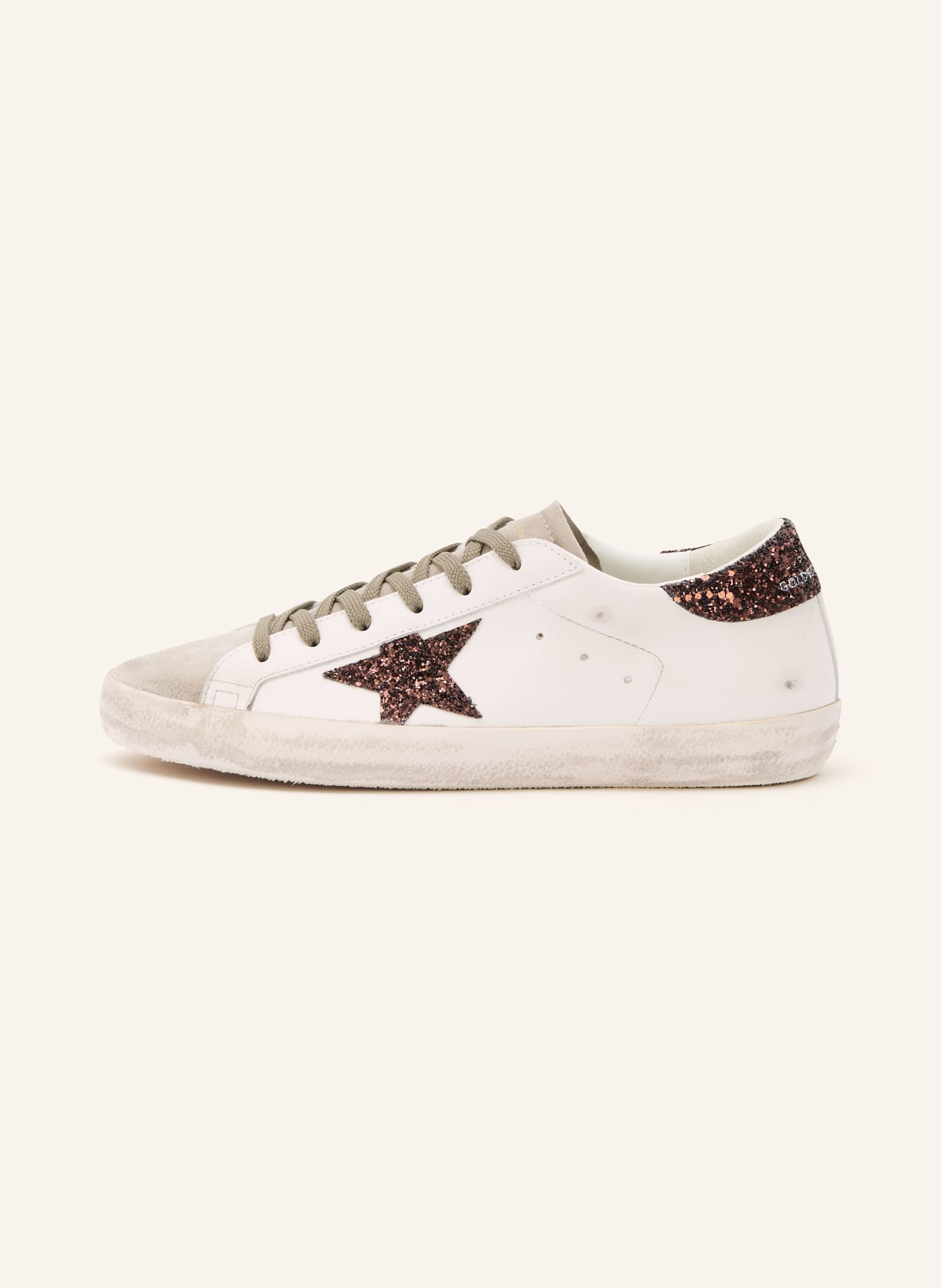 GOLDEN GOOSE Sneaker SUPER-STAR: WEISS / HELLGRAU