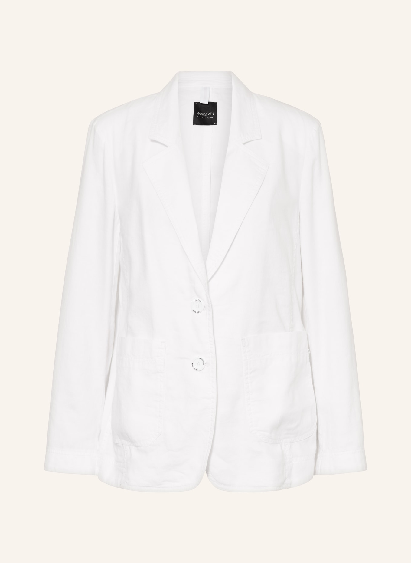 MARC CAIN Blazer mit Leinen: 100 WHITE